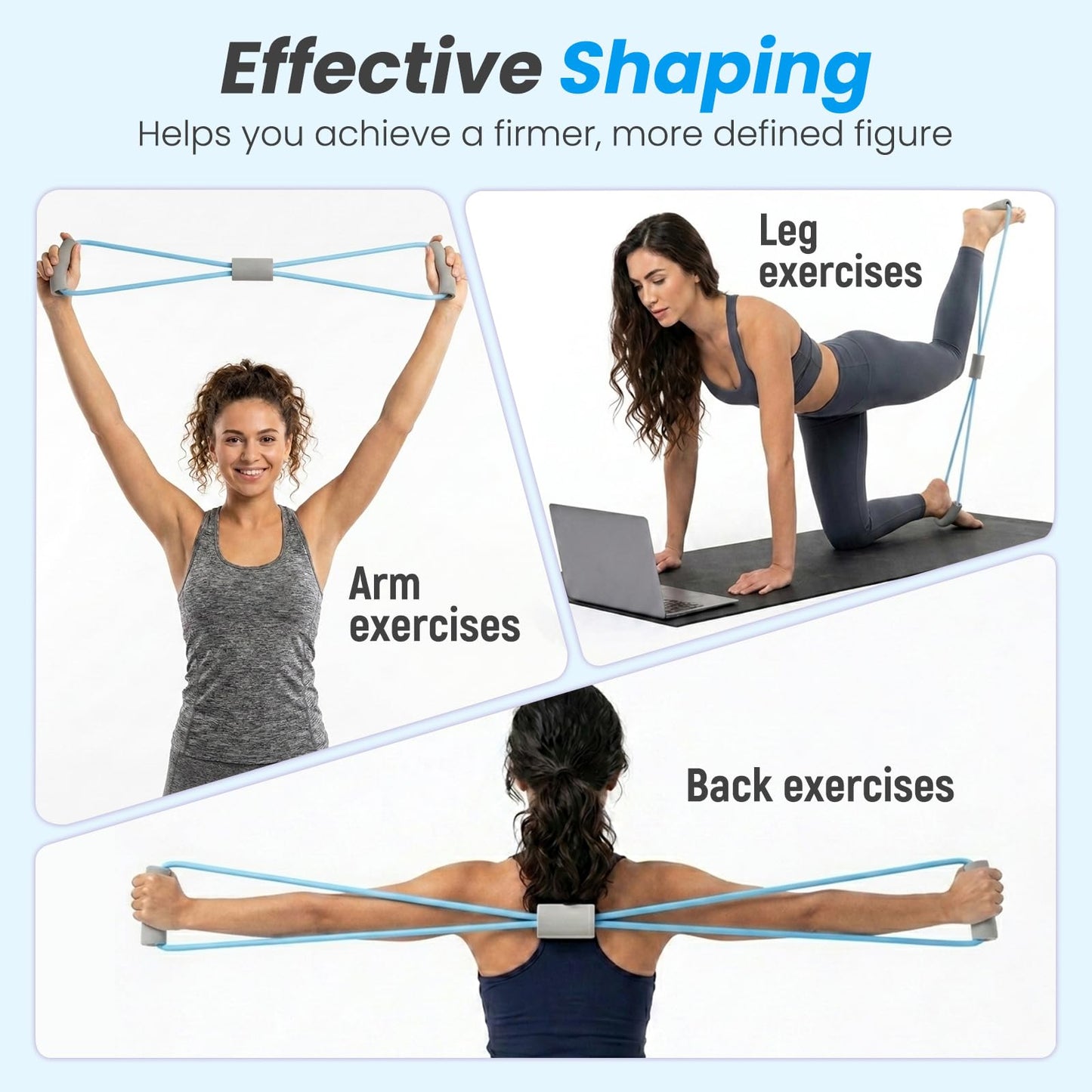 Asnomy Band Set – 8-Tubes Pedal Resistance Band with Handle, Ankle Resistance Band with Figure 8 Resistance Band for Strength Exercises, Training for Stretching The Abdomen,Waist,Arms and Legs