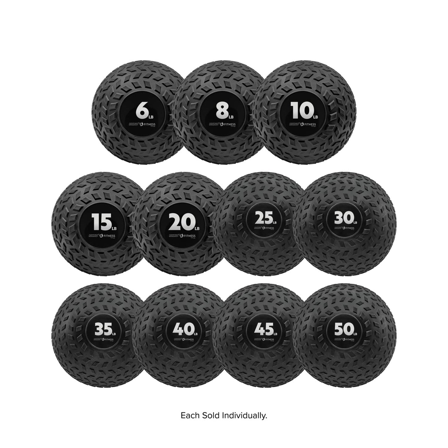 Champion Sports Rhino Fitness Slam Ball – Weighted, Sand-Filled, Bounce-Resistant Ball with Rubber Tread Surface for Strength Training, Crossfit, Core Workouts, 40 Pounds