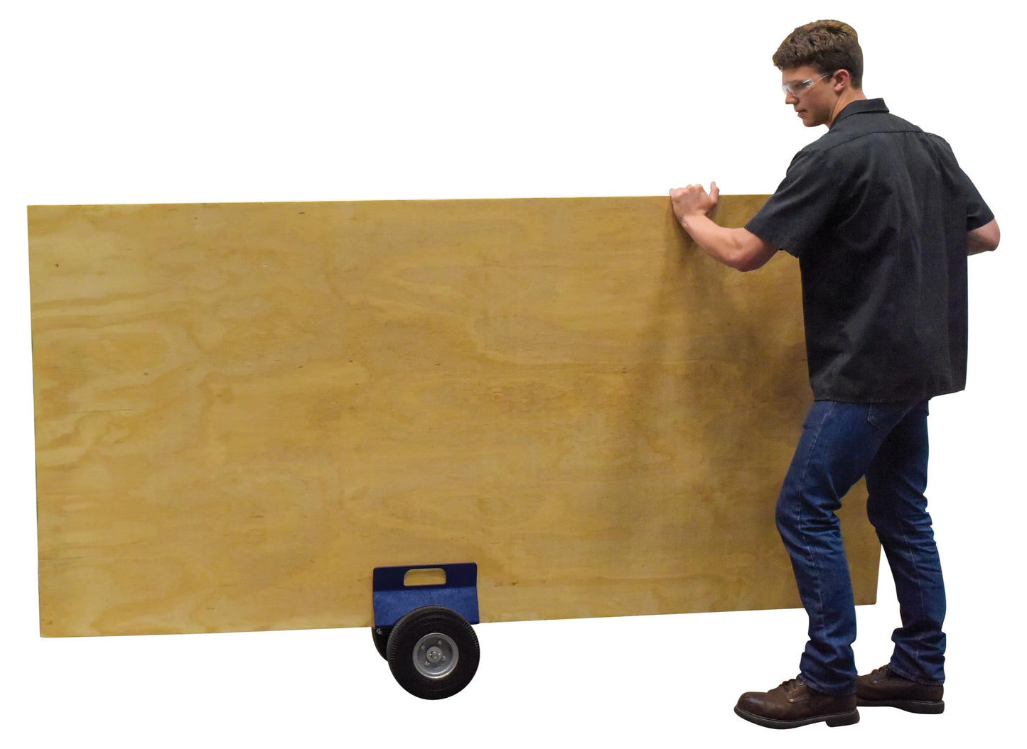 Vestil PLDL-HD-4-10FF Steel Heavy Duty Adjustable Panel Dolly With Foam Filled Wheels 12 In x 12-13/16 In x 13-1/4 In 500 Lb. Capacity Blue