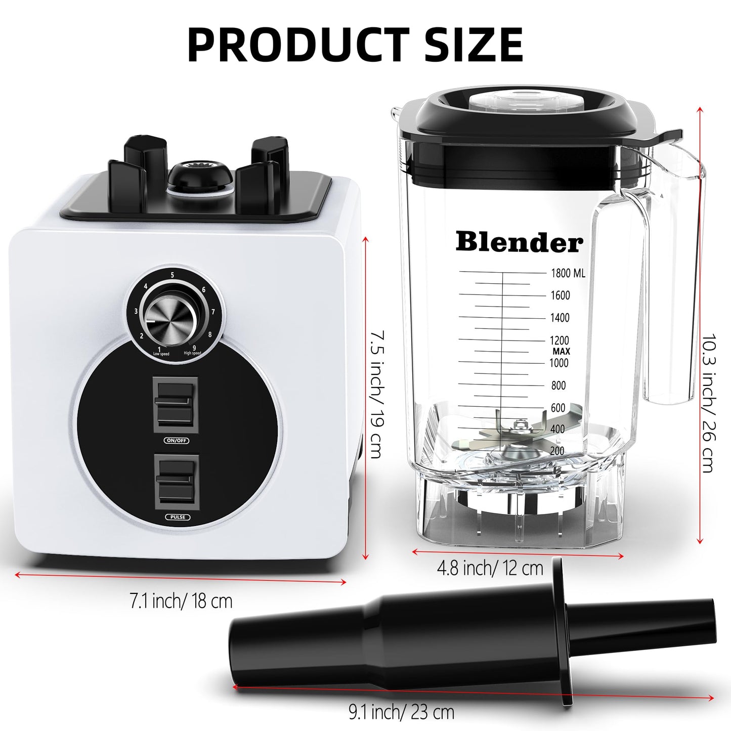 AIZIYO Commercial Blender, 2200 Watts High Speed Blender, 60 Oz BPA-Free Pitcher, Professional Countertop Blenders for Ice Crushing, Frozen Drinks, Milk shakes & Nut Milk