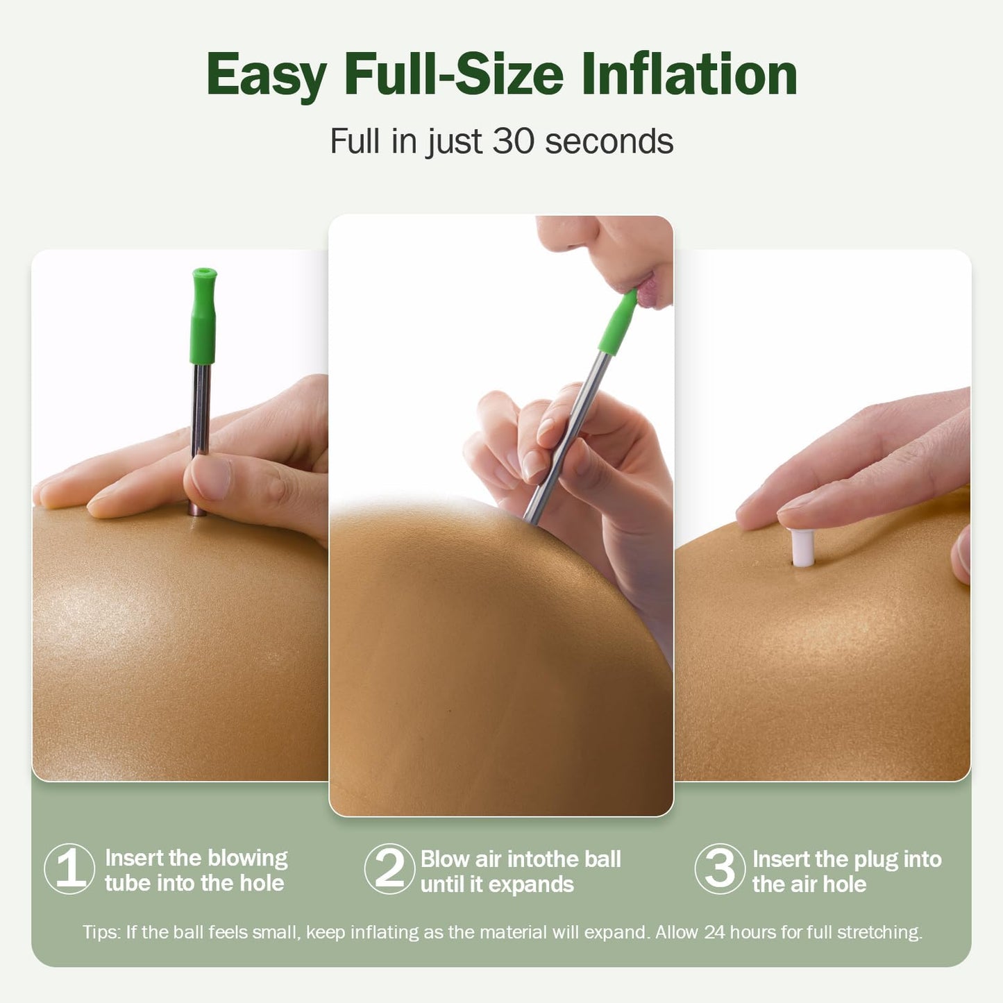 Slim Panda Pilates Ball, 9 Inch Small Exercise Ball, Anti Burst Mini Yoga Ball for Stability, Workout, Barre, Core Strength, Physical Therapy, Balance, Stretching