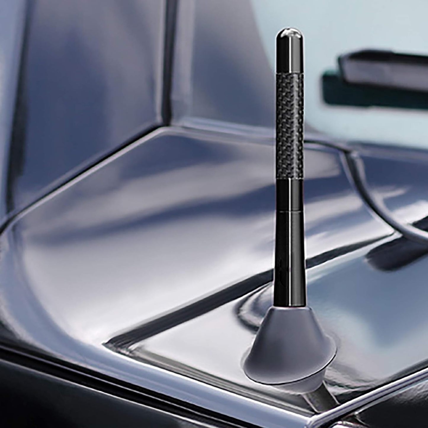 Tecreddy 4.7 inch Short Car Antenna Mast Carbon Fiber Truck Vehicle Replacement Antenna Compatible with Ford, Dodge