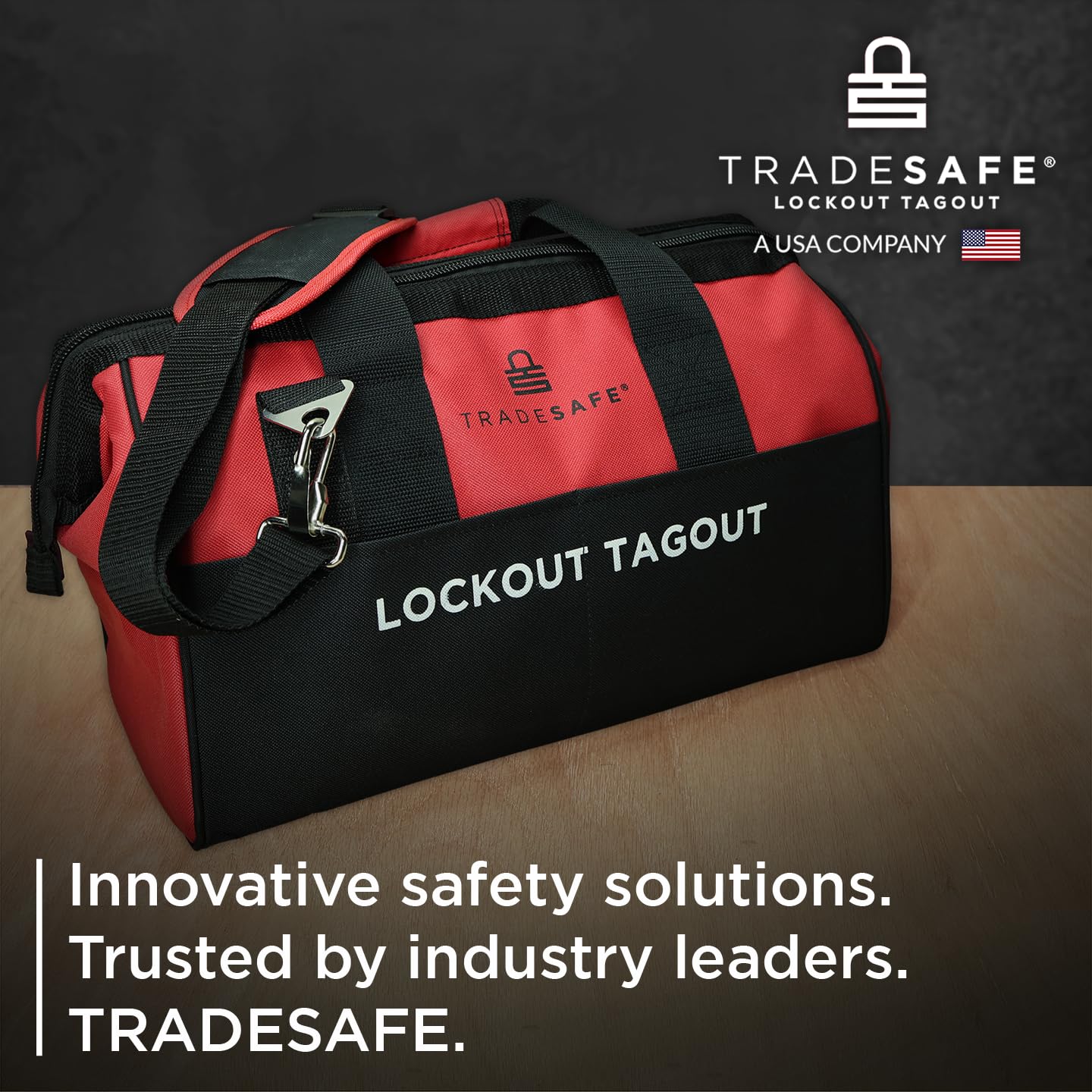 TRADESAFE Lockout Tagout Kit - 95 Lock Out Tag Out Devices, Loto Locks, Safety Tags, Breaker Lockout, Cable Lock, Valve Lock Out, Emergency Stop Button Cover, Plug Lock, Hasps, Lock Out Bag, Tool Bags