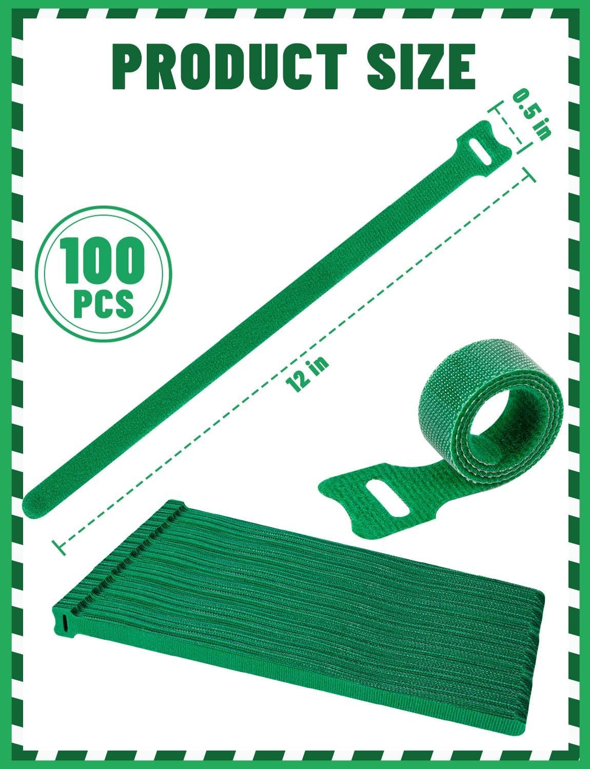 LSLYHTC 200Pcs 12 Inch Reusable Cable Ties - Adjustable Cord Organizer Hook and Loop Wire Ties for Electronics, Home