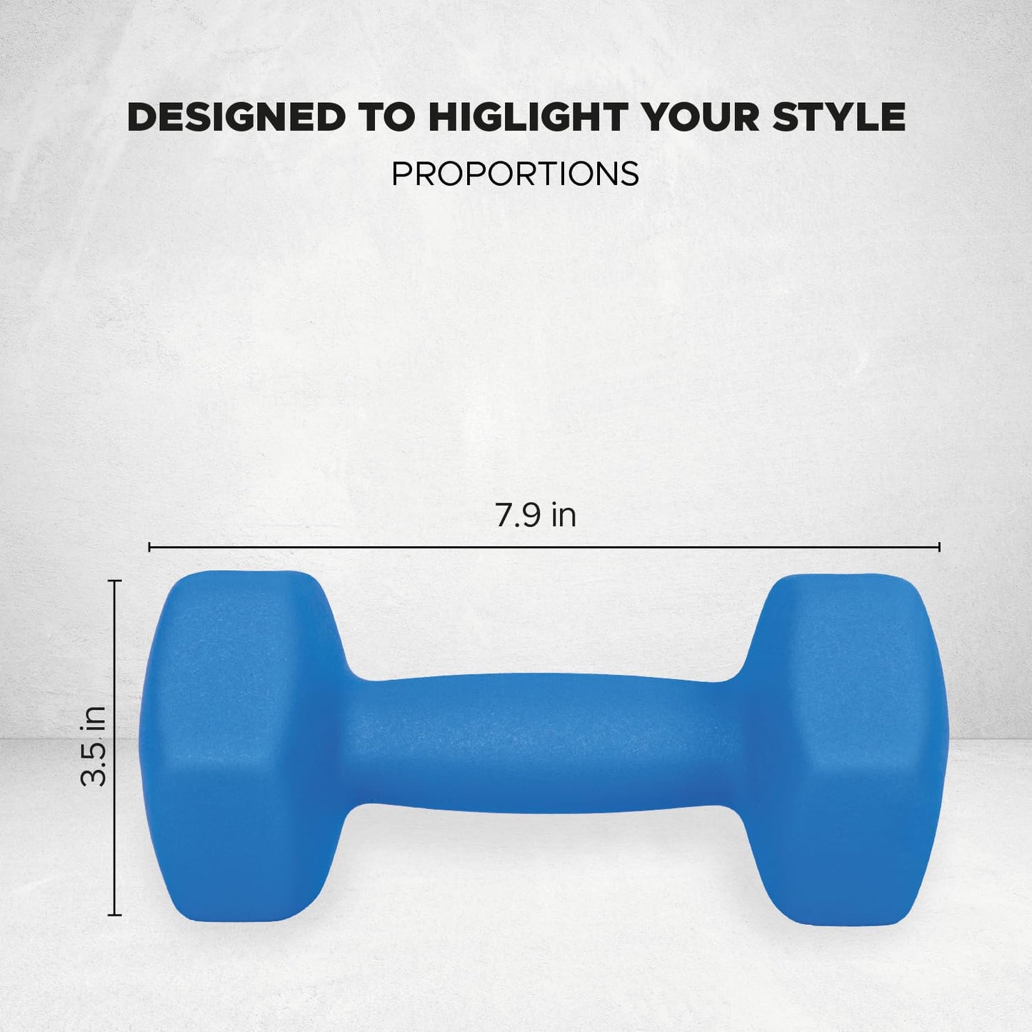 FUXION 12lb Neoprene Dumbbell Hand Weights, Sets of 2 with Multiple Weight Options, Hexagon Non-Slip Weights for Home Gym Yoga Pilates Workout - Dark Blue