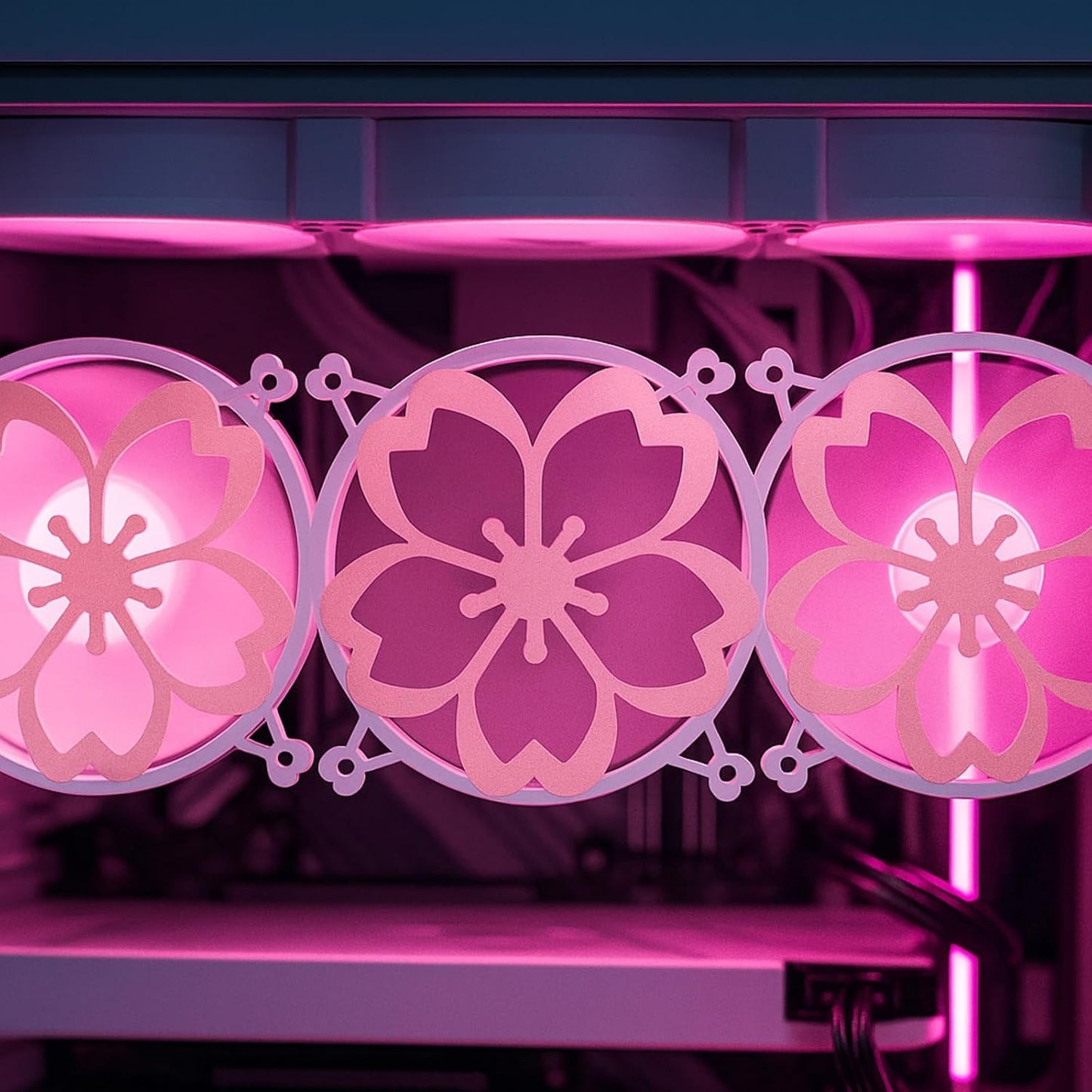 4 120mm Lounsweer Pcs Pink Sakura Guard Fan Grill Metal PC Fan Grill Cover with Screws Cute Computer Accessories