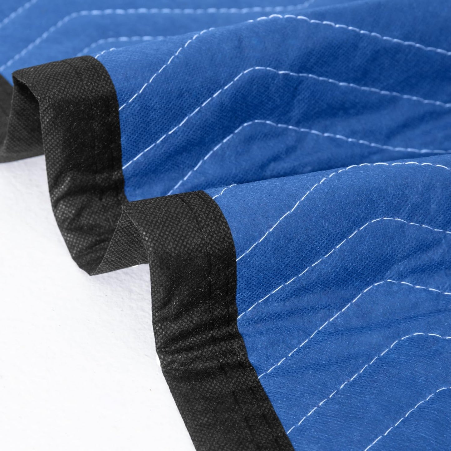 Moving Blankets 12 Packs, Extra Large 80"x72" Furniture Moving Pads, Reusable Packing Blankets, Professional Quilted Furniture Shipping & Storage Pads for Couch Desk Cabinet Appliances, Blue and Black