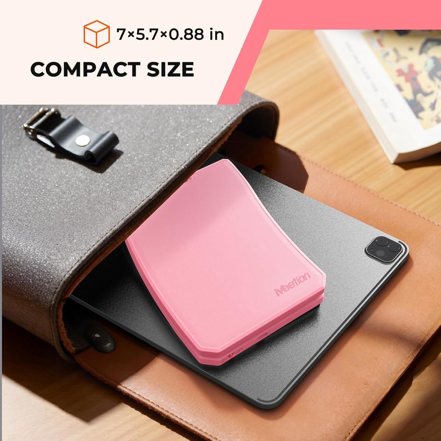 MEETION New Ergonomic Bluetooth Foldable Keyboard, Split Compact Portable Wireless Keyboard for Business Travel