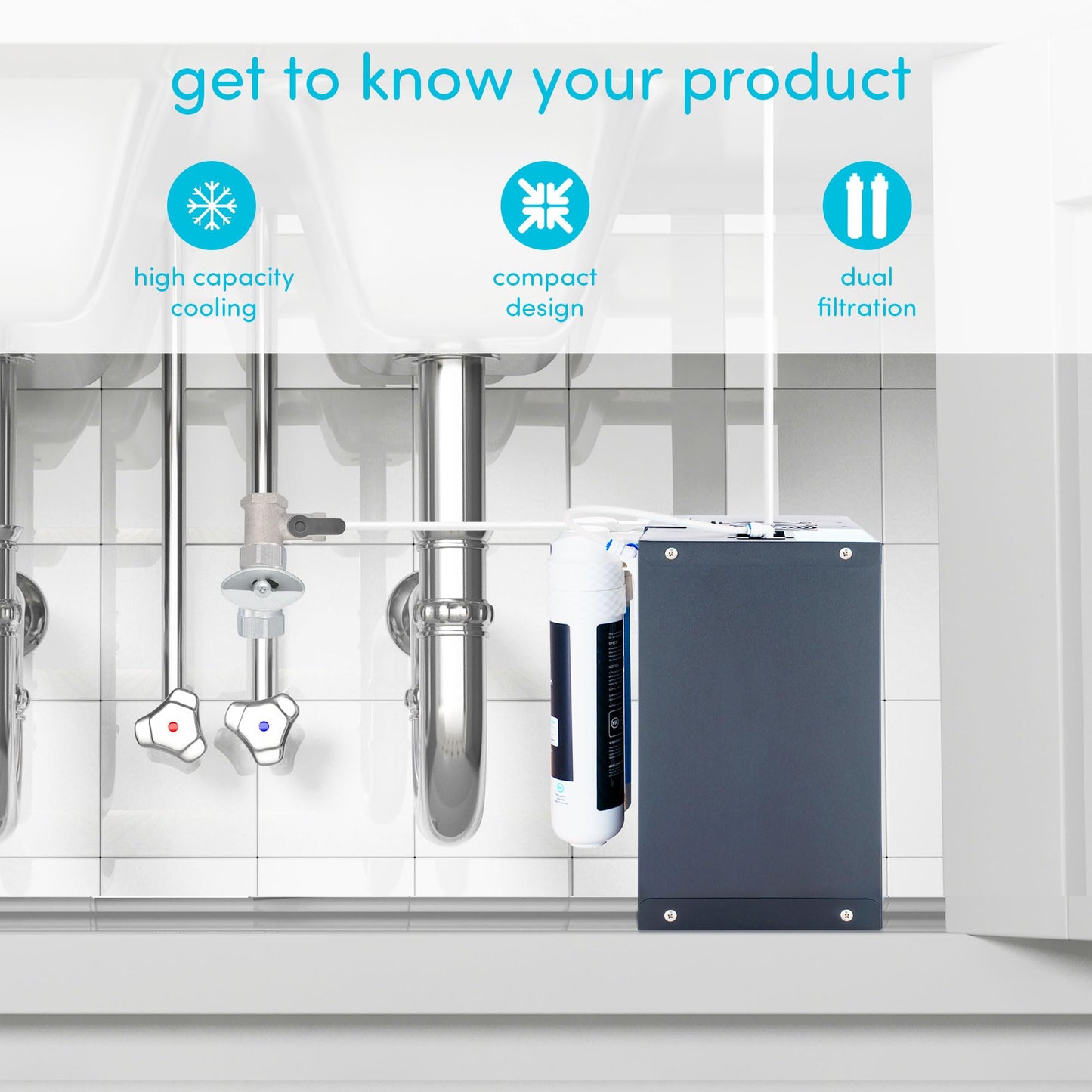 Avalon High Capacity Chiller Cooling System for Under Counter Use, Dual Filtration, NSF