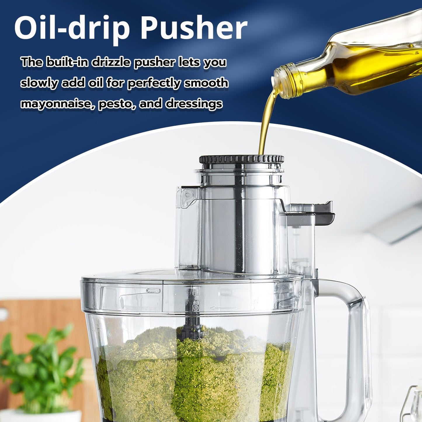 Magiccos 14 Cup Food Processor - XL Bowl Food Processor with Large Feed Chute, French Fry Cutter, Chop Vegetables, Slice Potatoes, Shred Cheese, Mix Dough for Family Meal Prep