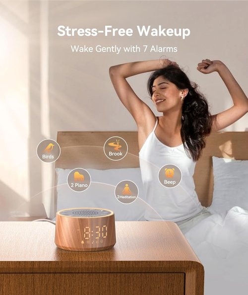 Dreamegg Baby Sound Machine - 25 Soothing Sounds & Dimmable Night Light | Perfect Baby Shower Gift
