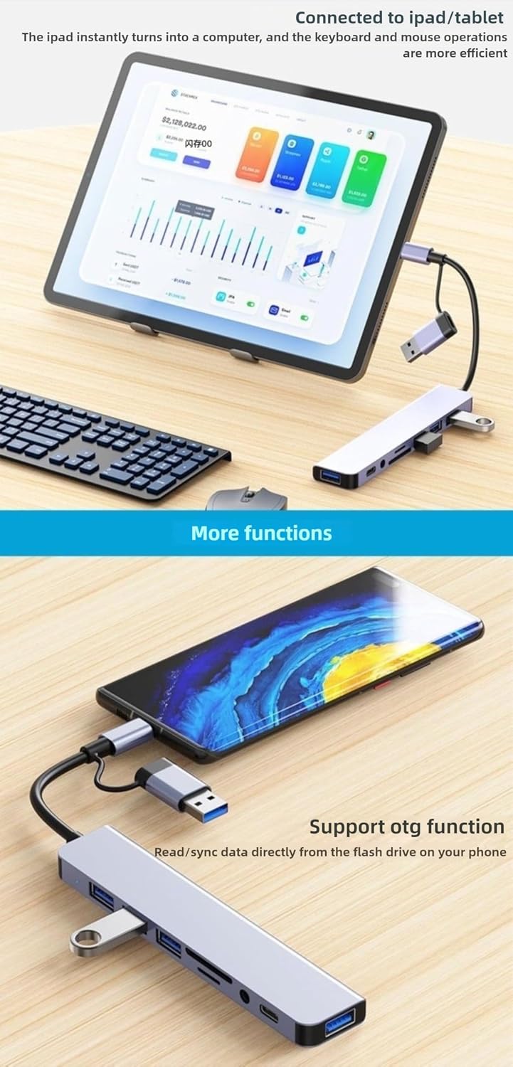 SkyeySnail 8 1, 3.0 2.0, 8 USB3.0 USB Hub in USB A/C to USB USB Ports Portable USB Splitter, USB Docking Station