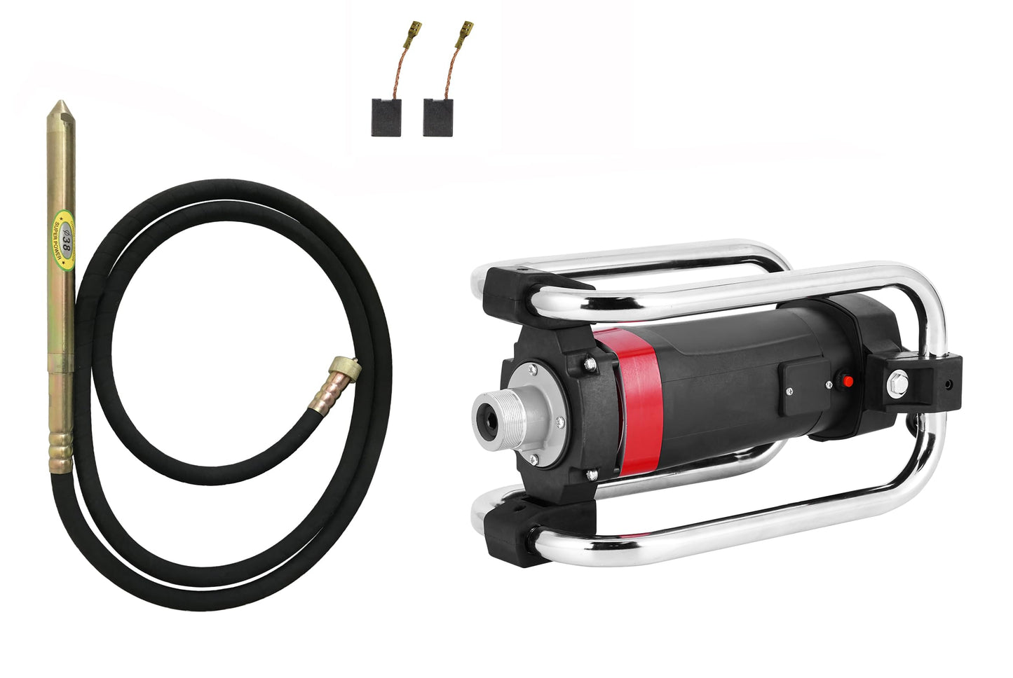 YJINGRUI Power Concrete Vibrators 1600W 16,000 RPM, Portable Electric Construction Vibrator with 4.5m (14-3/4ft) Flexible Shaft for Commercial Grade Bubble Removal