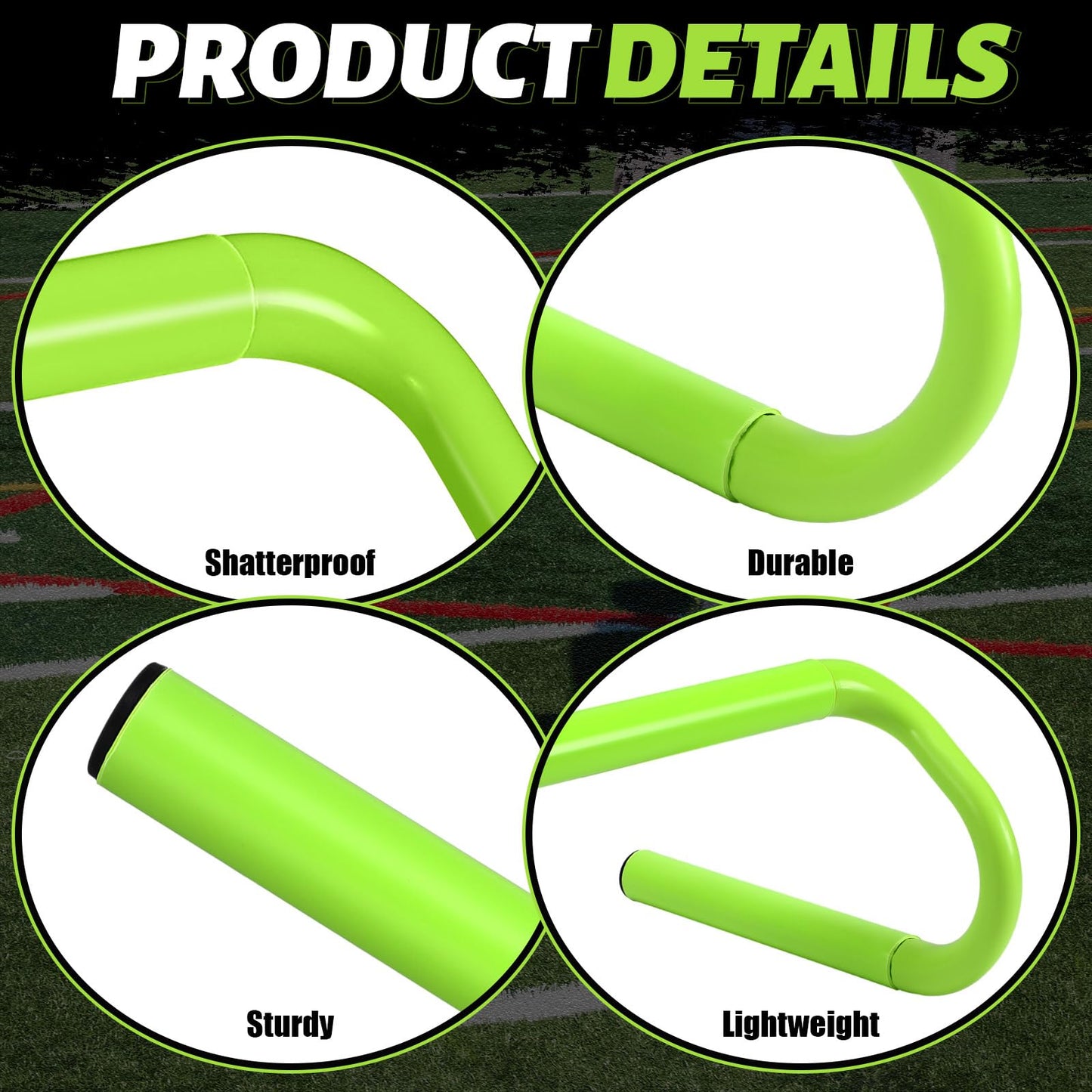 Wettarn 10 Pcs Speed Agility Training Hurdles Detachable Durable Hurdle Agility Plyometric and All Purpose Speed Training Equipment for Athletes Soccer Basketball(6 Inch,Green)
