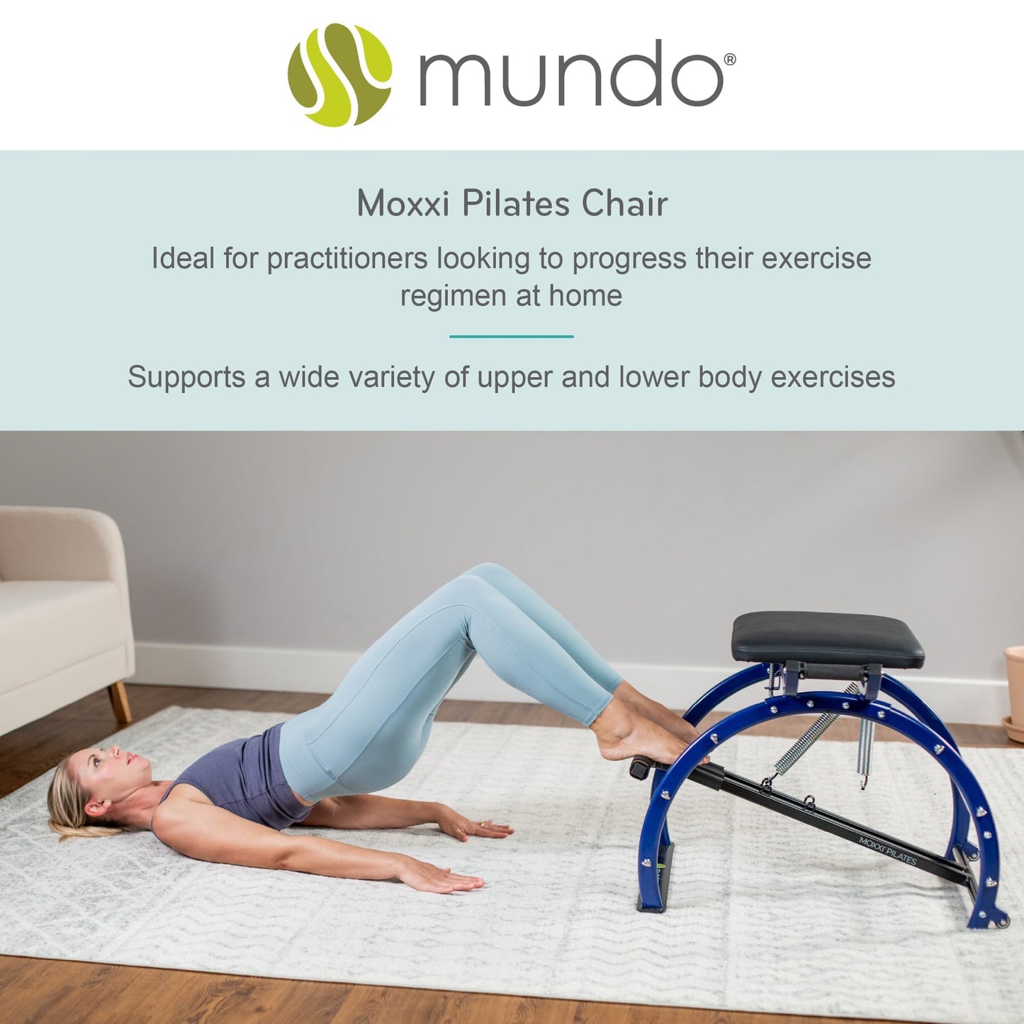 Mundo Moxxi Pilates Chair, Workout Equipment for Home Gym, Up to 250 -Pound Weight Capacity