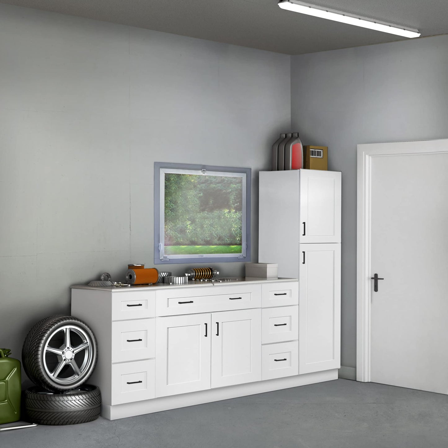 Design House Brookings Shaker Unassembled Wall Kitchen Cabinet W1230, 12 W x 12 D x 30 H, Painted White, Solid Wood, Design House, 561688