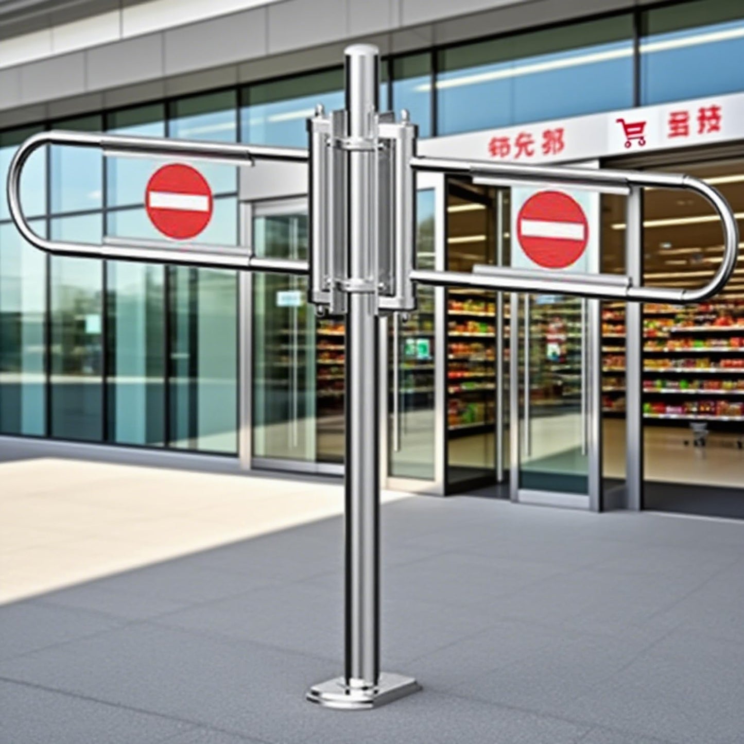 JIIPOREGJ Stainless Steel Supermarket Cashier Counter Safety Gatespring-Loaded Automatic Swing Door for Librarysmall 1-Way Pedestrian Access.Silver-200X100Cmx6.3Cm