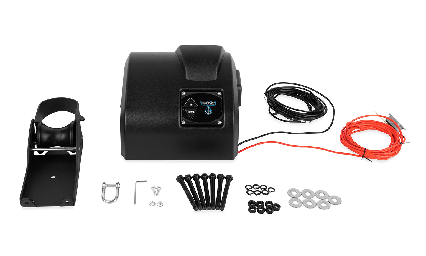 Camco TRAC-Outdoor Products Fisherman 25-G3 Electric Anchor Winch - Anchors Up to 25 lb. - Includes 100-feet of Pre-Wound Anchor Rope with Use (69002), Black