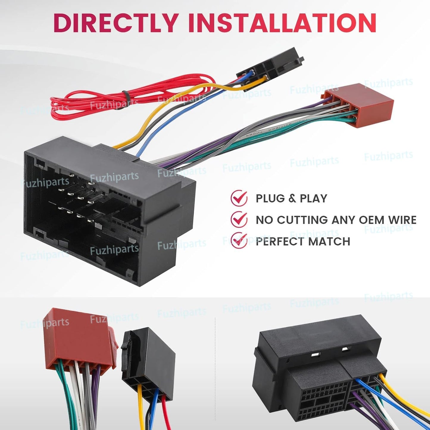 Wuqueker 2013-2019 500 Car ISO Radio Stereo Wire Wiring Harness Cable Adapter Connector Plug for Select Dodge Ram Jeep