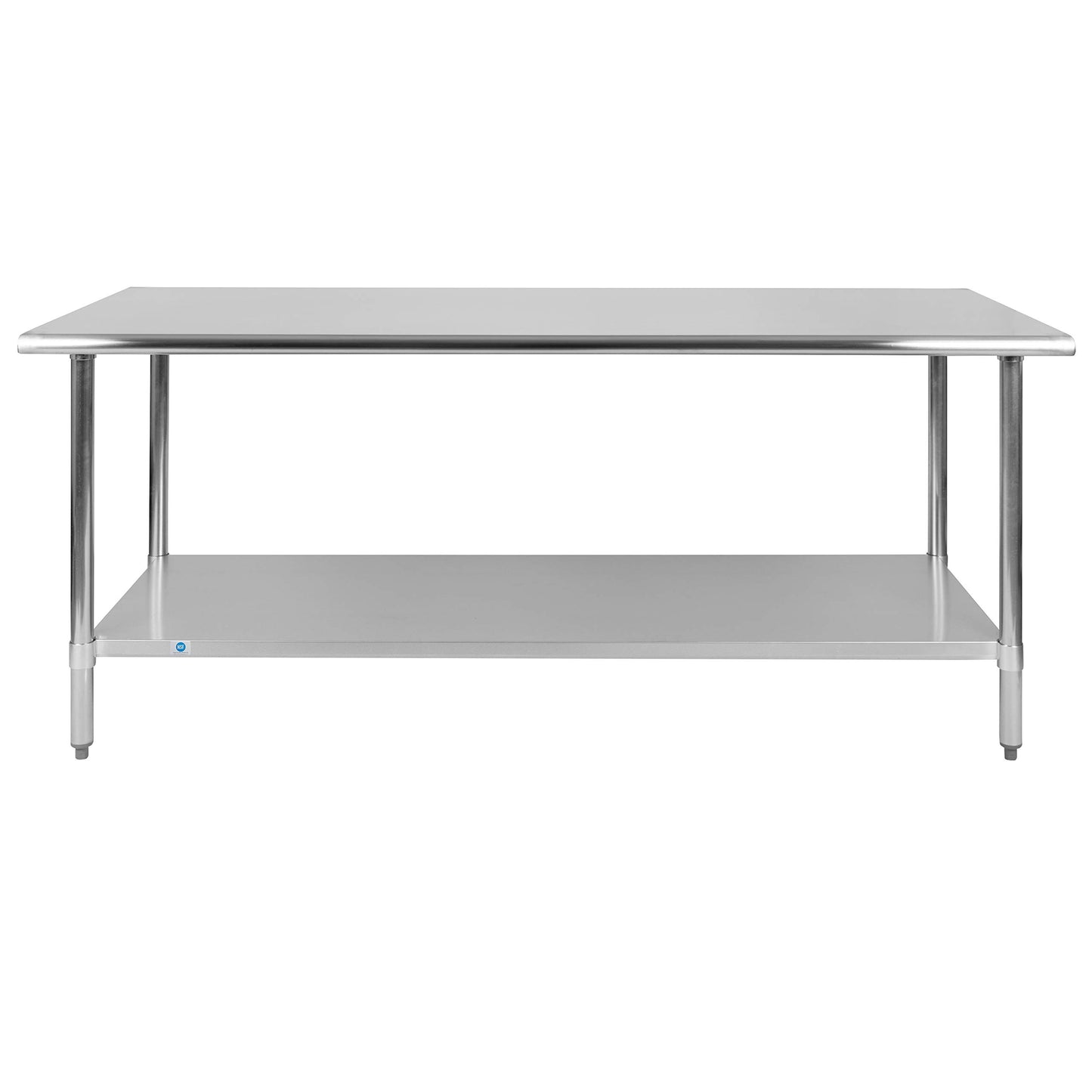 Flash Furniture Reader NSF Certified Stainless Steel Kitchen Prep and Work Table, Commercial Work Table with Undershelf Storage, Silver