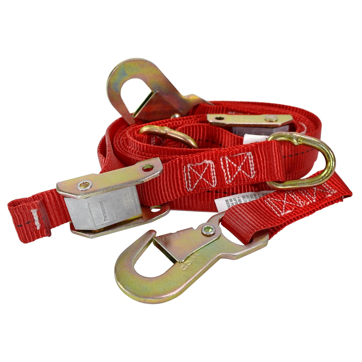 Jameson Ladder Strap Kit for Pole & Tree Climbing, Top & Bottom Ladder Stabilizer Straps, Adjustable Buckles, Heavy-Duty Polyester, 350 lb Rated Safety Tie-Down Set