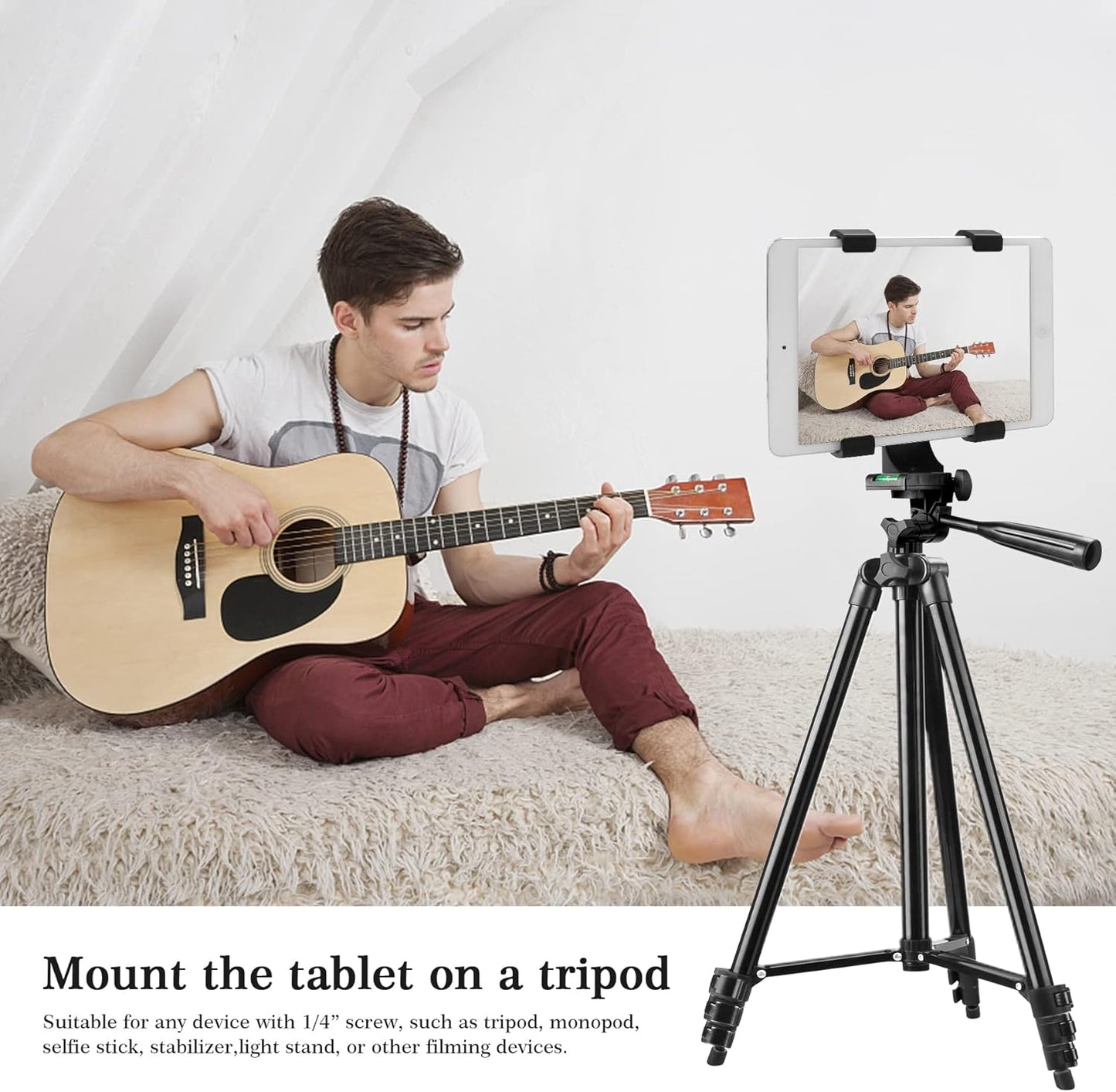LINKCOOL Universal Tablet Tripod Mount Adapter for iPad/Air/Mini Attachment, Samsung Galaxy Tab, Nexus and Most