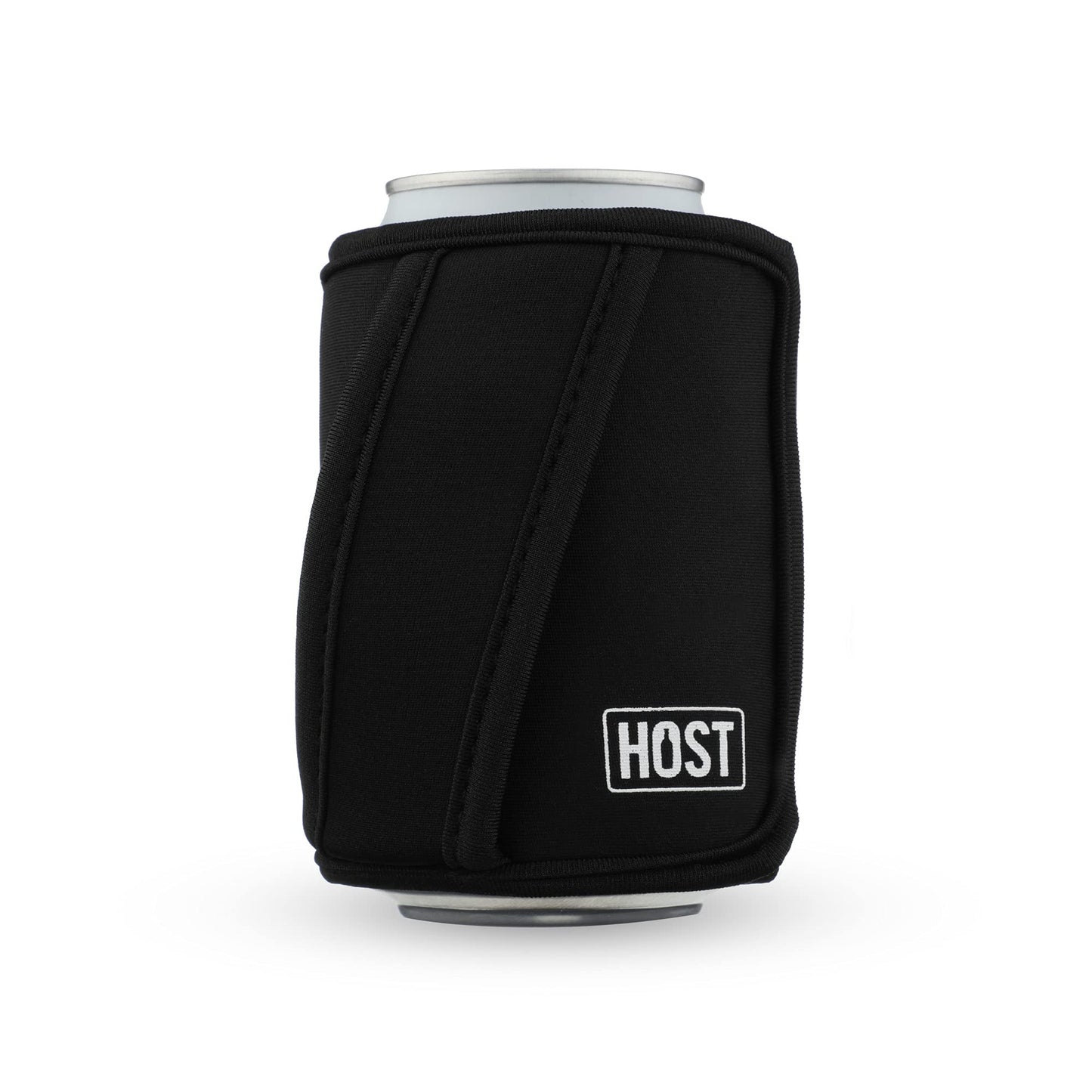 HOST Insta-Chill Can Cooler Flexible Freezable Gel and Ice Pack for Regular 12 oz Cans, Black