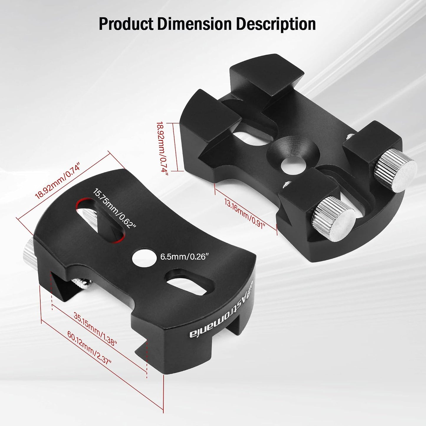 Astromania 130-400mm Universal Quick Release Finder Shoe Base for Schmidt Cassegrains and Other Telescope Diameter