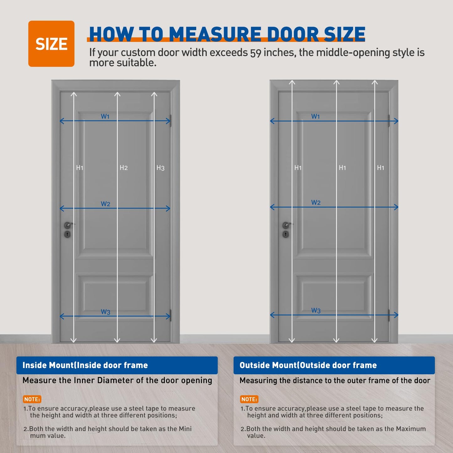 MAGZO Custom Aluminum Retractable Screen Door Middle Opening, Upgraded Heavy Duty Aluminum Frame & Sturdy Mesh with Security Lock, Easy Assemble