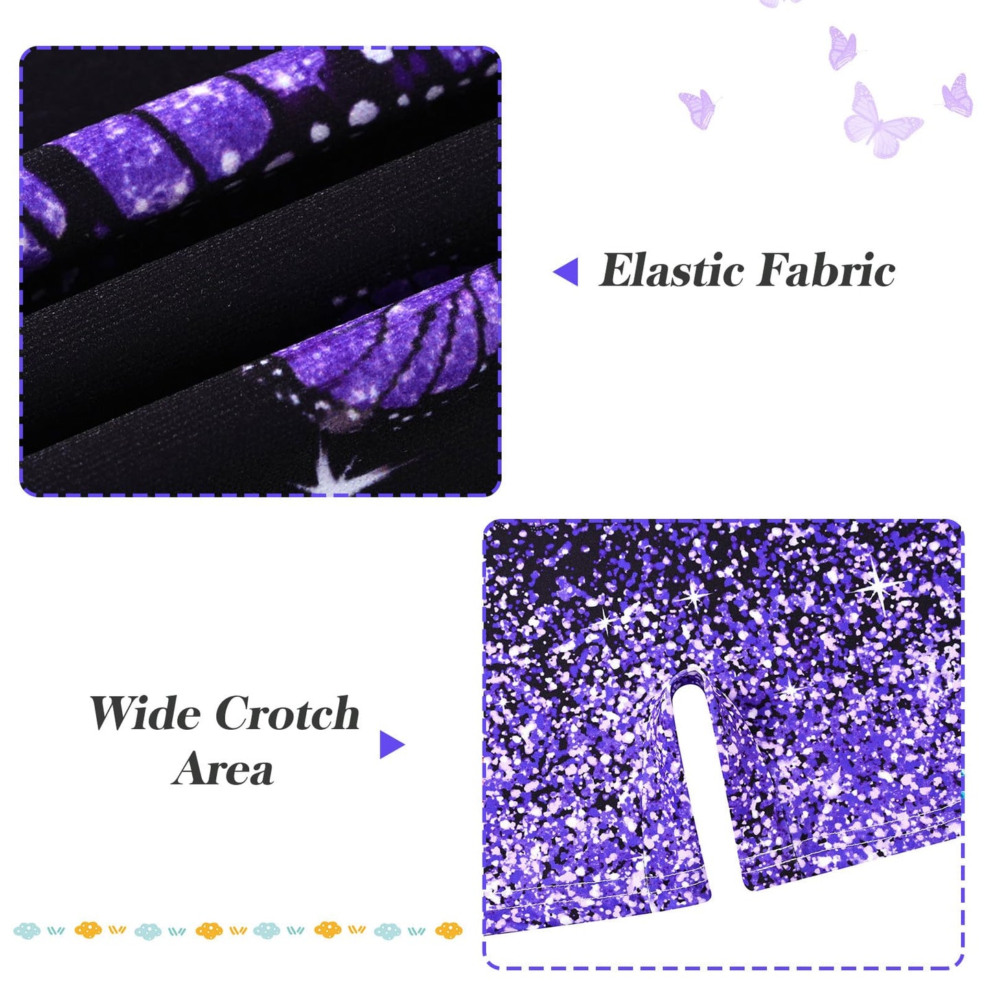 Taubow 2 Packs Gymnastics Leotards for Girls 3t-4t Gradient Butterfly Ballet Dance Leotard Toddler Biketard with Shorts