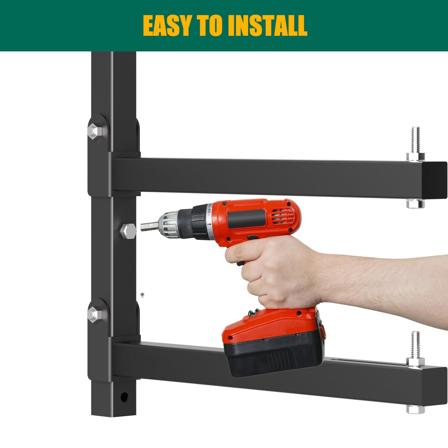 KOSEOO Lumber Storage Rack Wall Mount, Folding Wood Storage Racks Heavy Duty for Garage Metal Lumber Rack Indoor and Outdoor with 4-Level, 4 Pack, Black