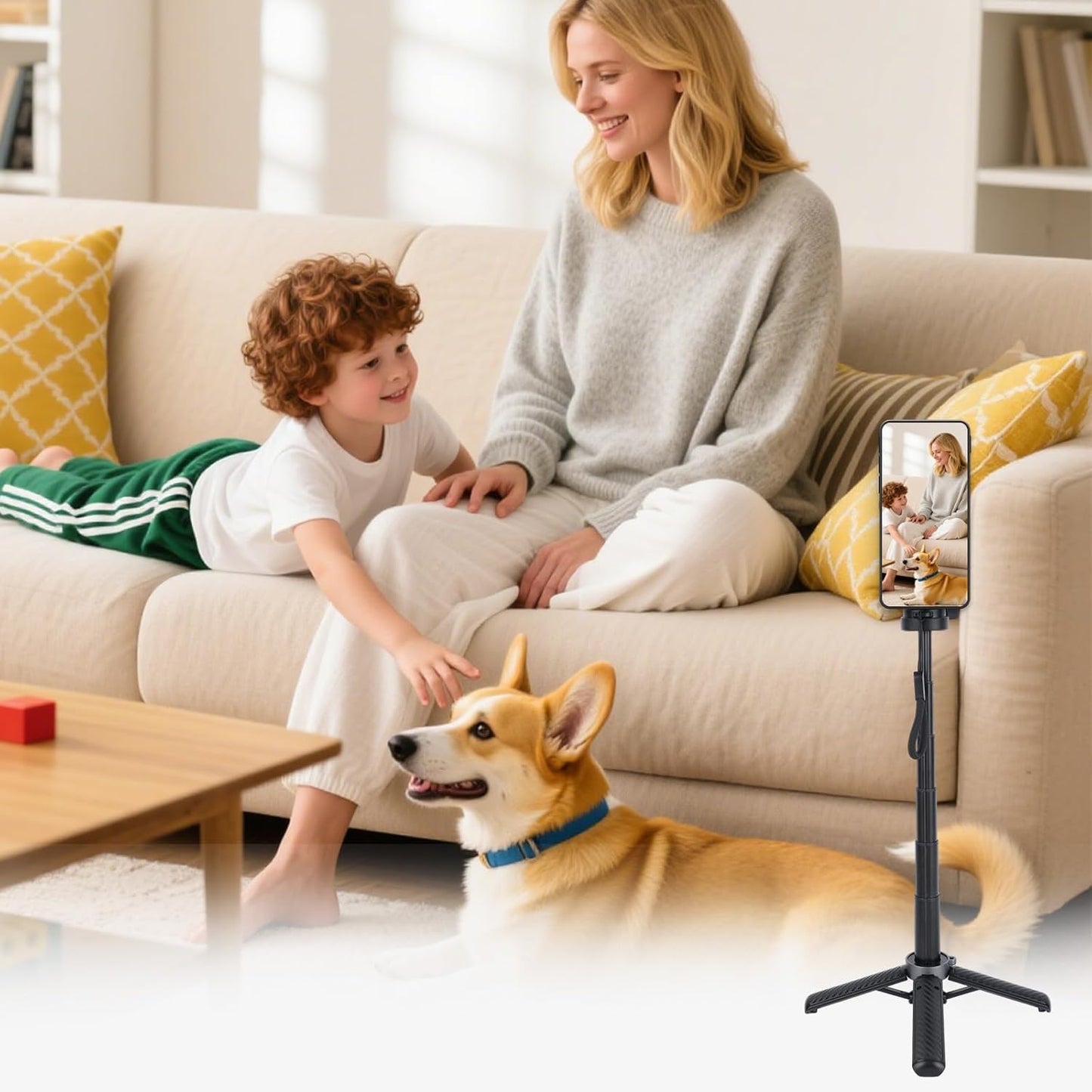 BTFO 360 Magnetic Mini Phone Selfie Stick, Rotation Pocket Tripod Extendable Cell Phone Travel Tripod Multifunctional