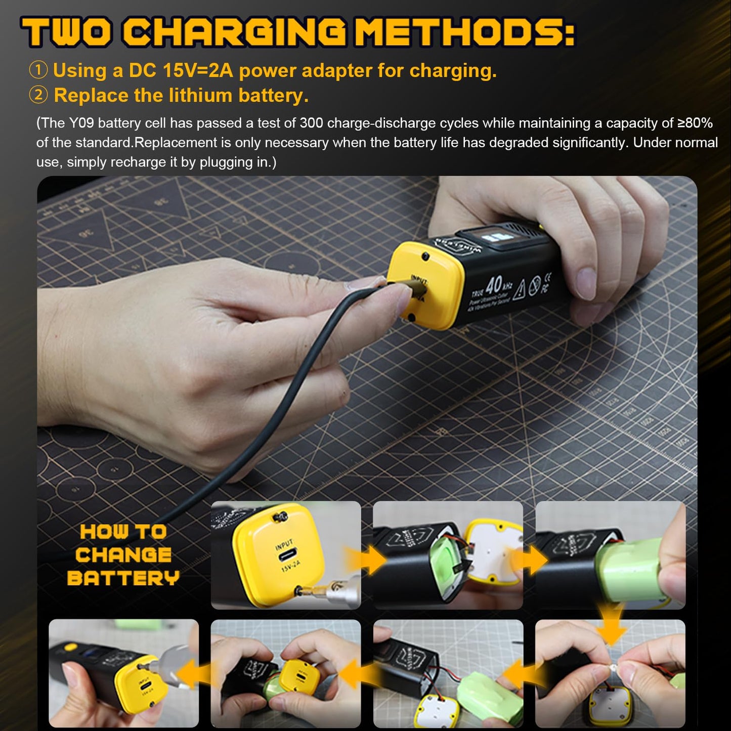 Wireless Ultrasonic Cutter, 40kHz Vibration & 2 Cutting Modes, Includes 50 Replacement Blades & Display Case, Multifunctional Sonic Knife For 3D Printing, Woodworking, Model Mods, Prototyping & DIY