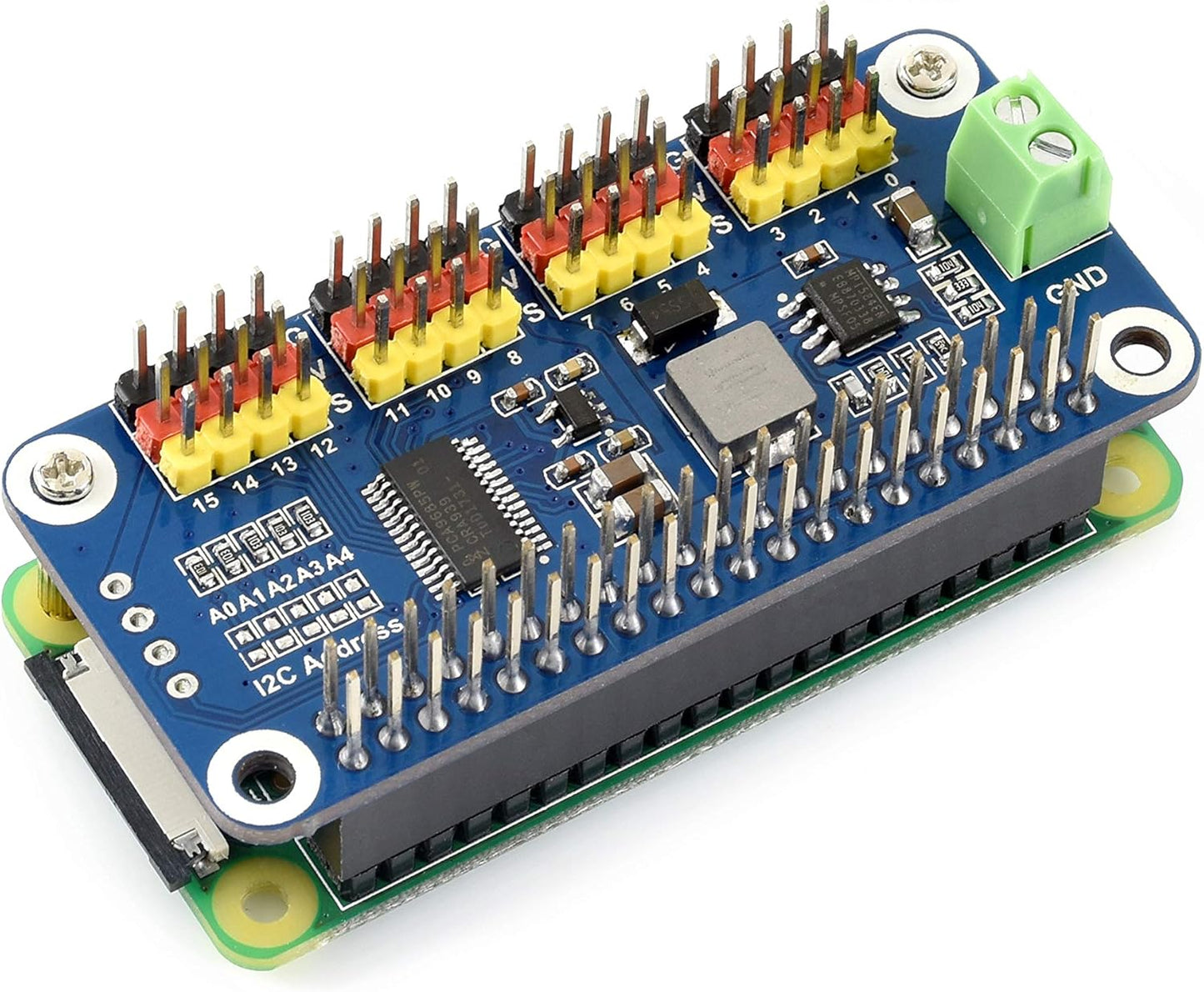 waveshare 3B+ 3B 2B 16 12 I2C Servo Driver Hat for Raspberry Pi Zero WH Zero W Zero Channel PWM Outputs Bit Resolution