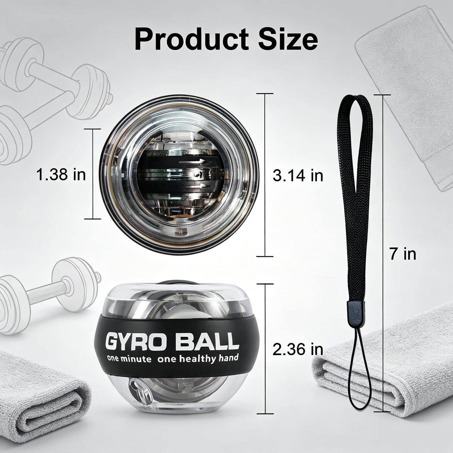 Gyro Ball Wrist and Forearm Strengthener, Gyroscopic Hand Exerciser for Grip, Wrist, Finger and Muscle Training (4, Multi-color)