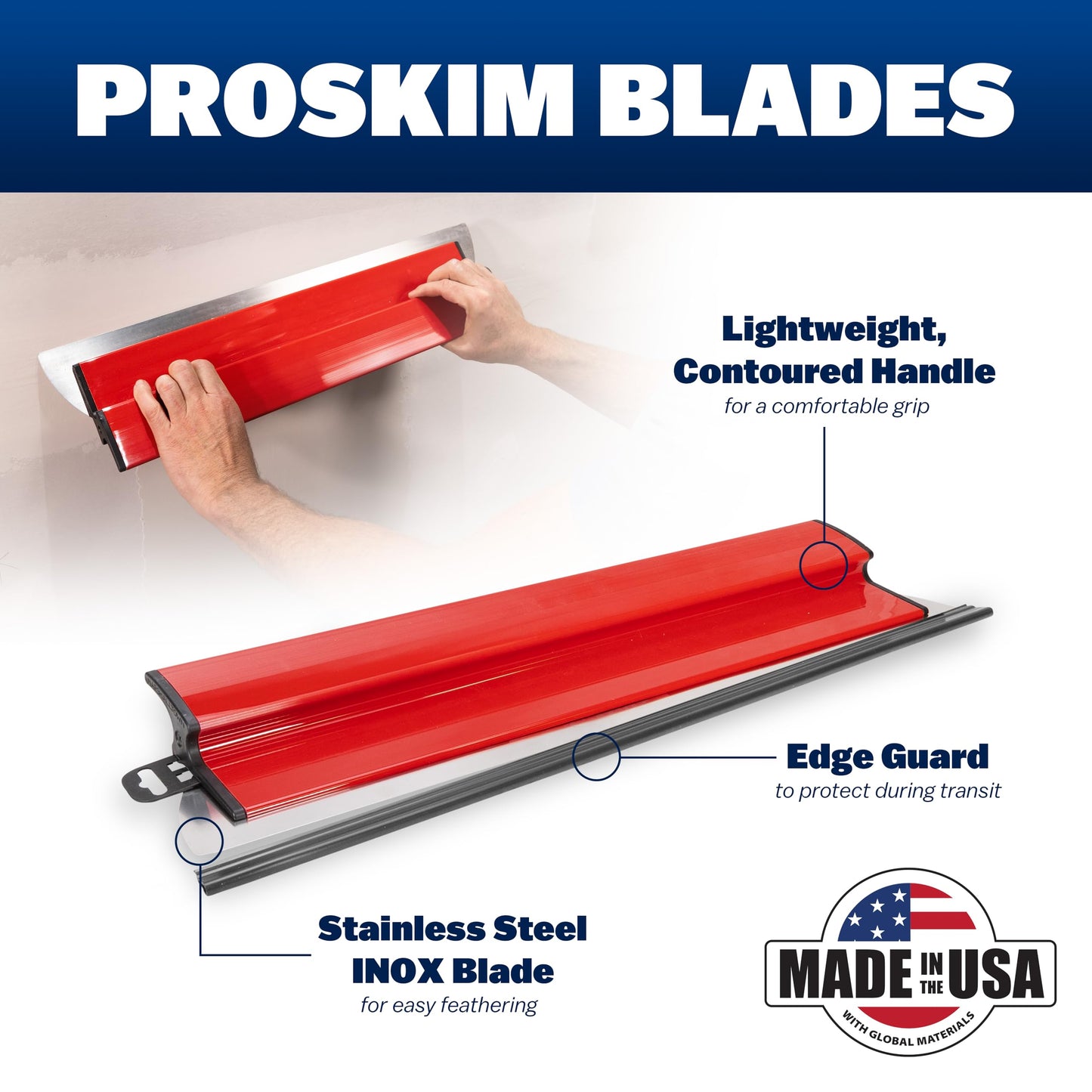 MARSHALLTOWN ProSkim 3 Peice Drywall Tool Kit, 12-31.5 Inch, Stainless Steel INOX Blade, DTKPSKM1