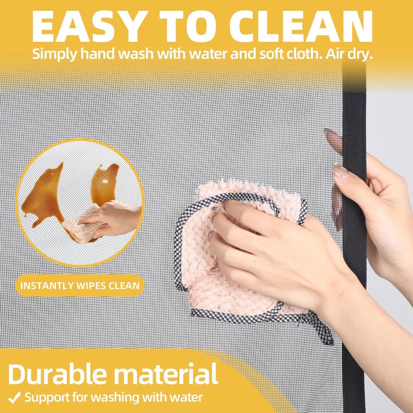 TRIZYZFON Custom Magnetic Screen Door, Make to Measure Screen for Door Customized Screen Mesh with Magnet to Keep Bugs Out