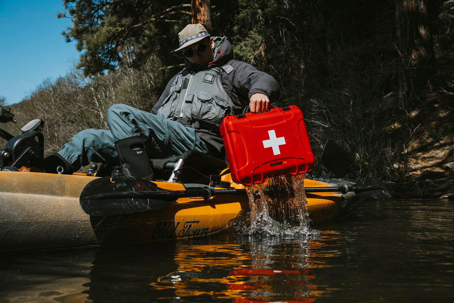 NANUK 935 Wheeled Waterproof First Aid Box Empty – Durable, Medical First Aid Organizer Case, IP67-Rated, Dustproof, Impact-Resistant, and Floats (20.5” x 11.3” x 7.5”) – Red