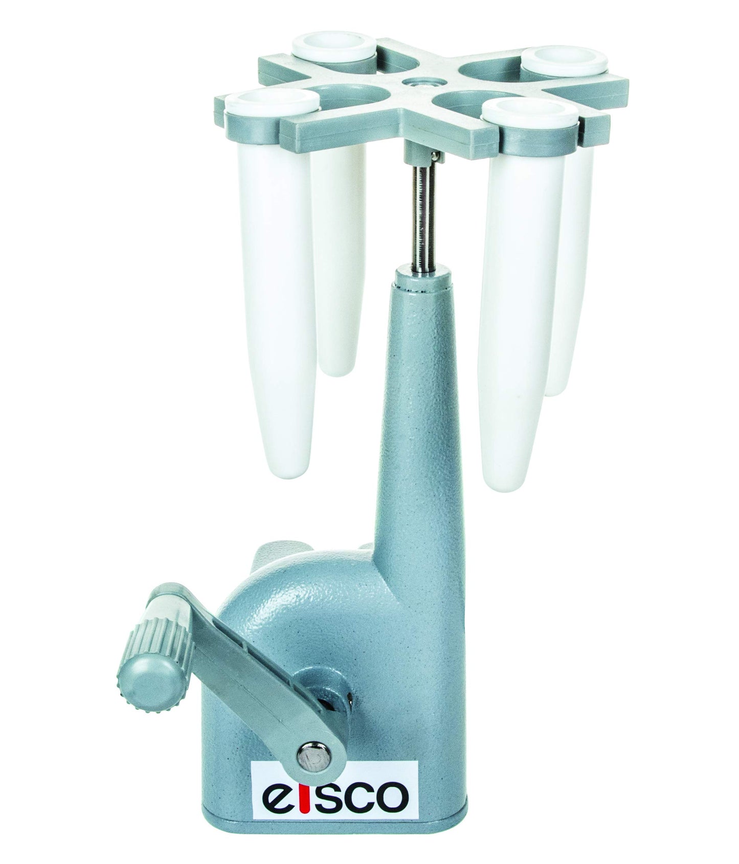 Eisco - Manual Hand Crank Centrifuge, Four 15mL Tubes, Die-Cast Body, Steel Worm Drive, Portable Lab & Field Use, Includes Polythene Tubes, Removable Handle, Educational Science Equipment
