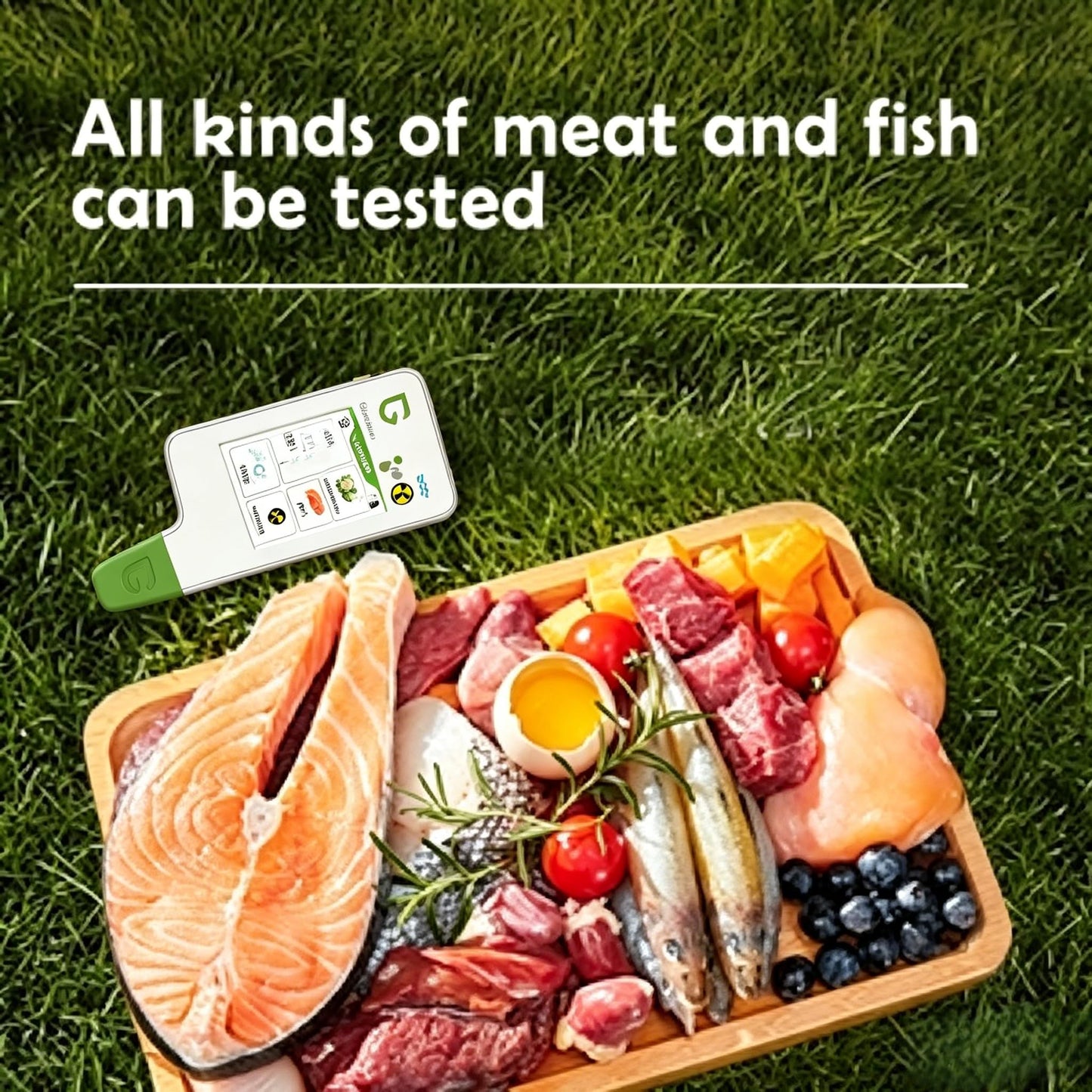 Greennovo Instant Read Screen Touch Meat,Fruit,Vegetable Nitrate Tester Water Meter TDS PPM Analyzer & Geiger Counter Combo for Food (White)