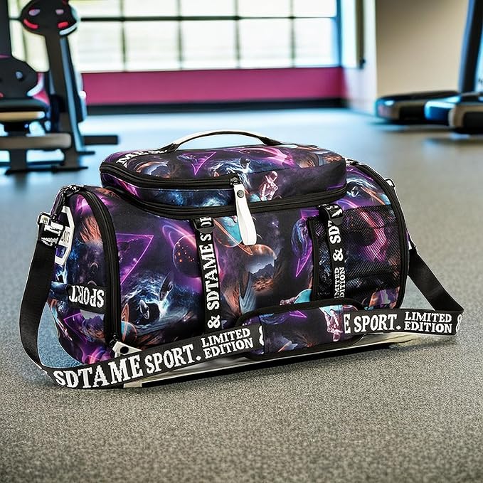 Gym Duffle Bag Backpack with Shoe Compartment,4 ways Travel Backpack for Women and Men,Multi-Functional Weekender bag with Waterproof Layer&Laptop Compartment for Fitness, Travel,Camping