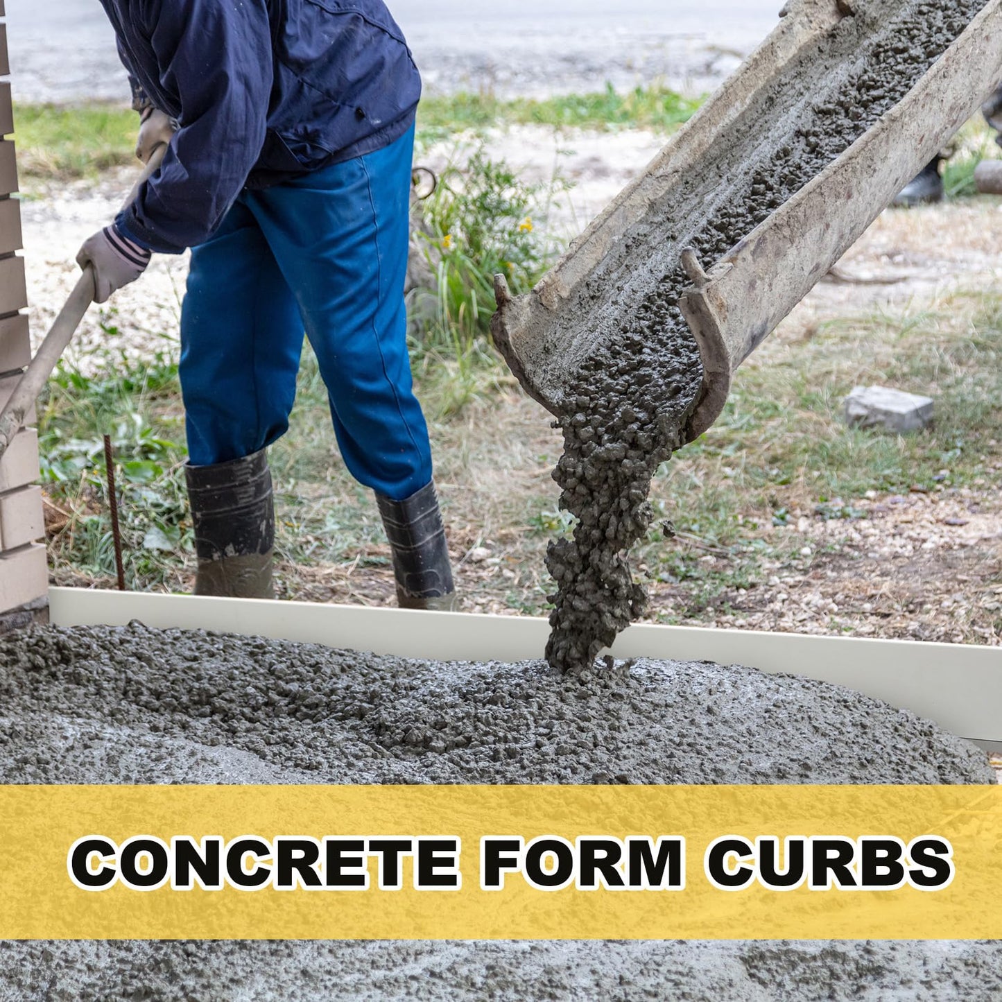 Timgle 13 Pcs Plastic Concrete Forms for Walkway 5 x 73 Inches Flexible Concrete Flatwork Curb Tools for Edging Garden Walkway Casting Paving Garden Stone Molds
