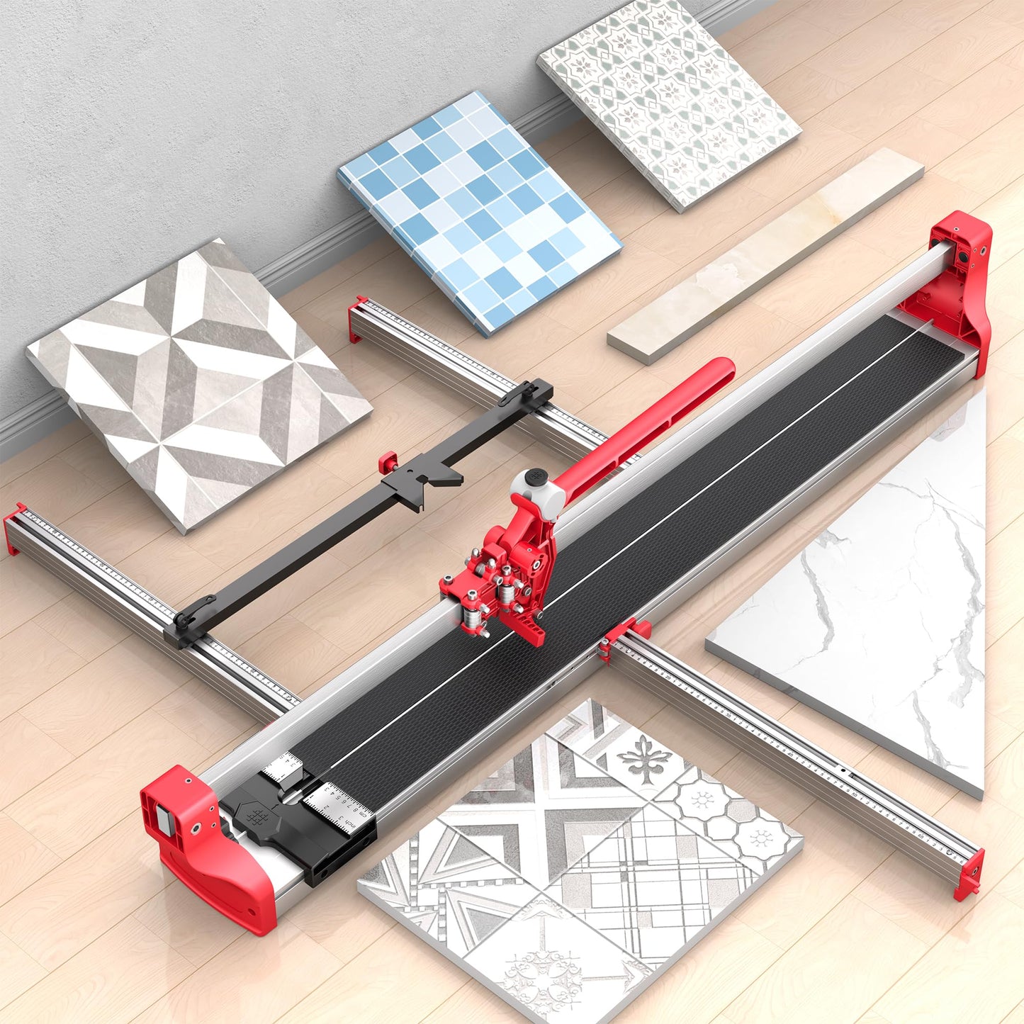 SHIJING 48-inch Manual Tile Cutter,48 inch,Porcelain Ceramic Tile Cutter with Tungsten Carbide Cutting Wheel,Tile cutter