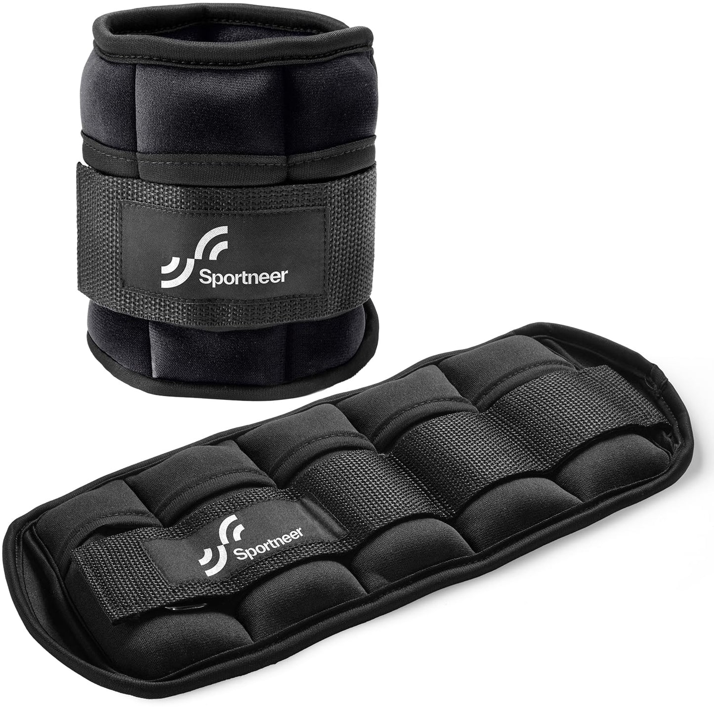 Sportneer Adjustable Ankle Weights for Women and Men 7 lbs/Pair Adjustable Leg Weights with Secure Straps, Strength Training Weighted for Yoga, Walking, Running, Aerobics, Gym, Physical Therapy