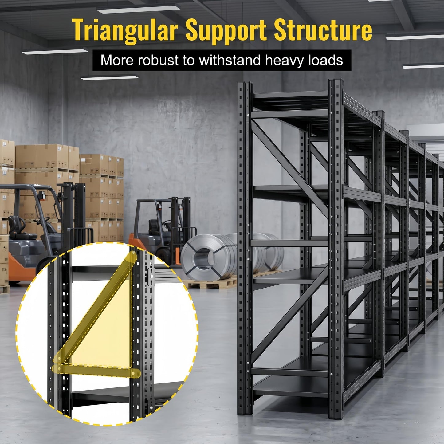 Nexvrtau Heavy Duty Garage Shelving, 46" W x 20" D x 71" H, 3500 LBS Capacity, 4-Tier Adjustable Metal Storage Shelves, Reinforced Steel Storage Rack for Garage, Basement, Utility Room