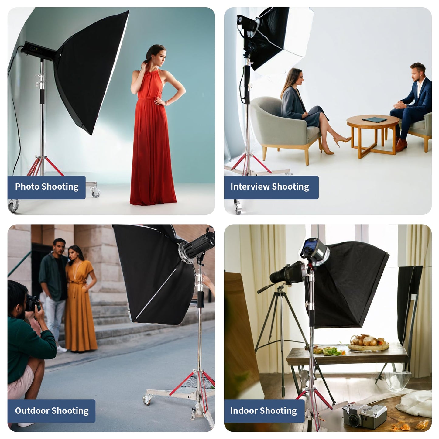 Kate Heavy Duty 10.8ft Light Stand with Casters, Adjustable Reinforced Stainless Steel Light Stand Tripod with 3 Wheels for Professional Studio Photography for Softbox, Monolight, Reflector