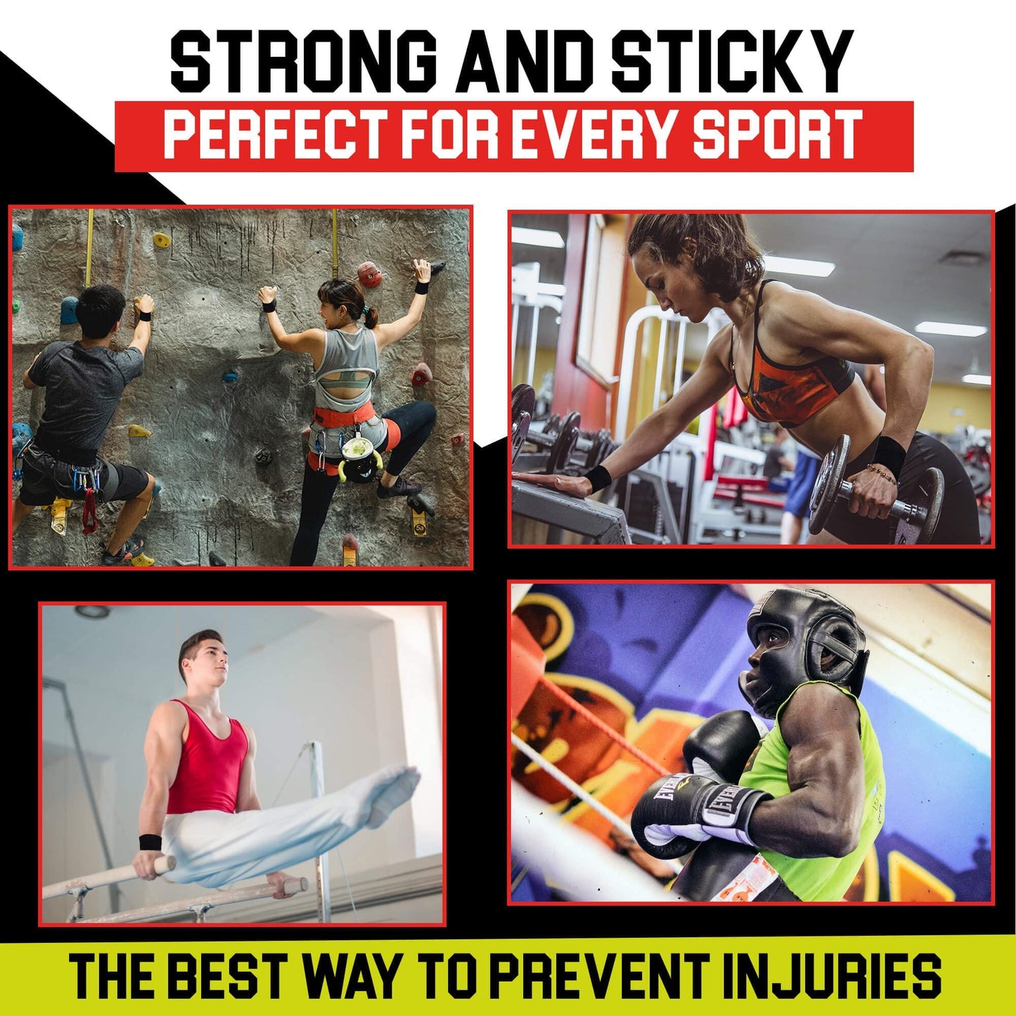 Summum Fit Black Athletic Tape Extremely Strong: 3 Rolls + 1 Finger Roll. Easy to Apply & No Residue. Sports Tape Athletic for Boxing Football Climbing or Gymnastics for Wrist Ankle & Hand Protection