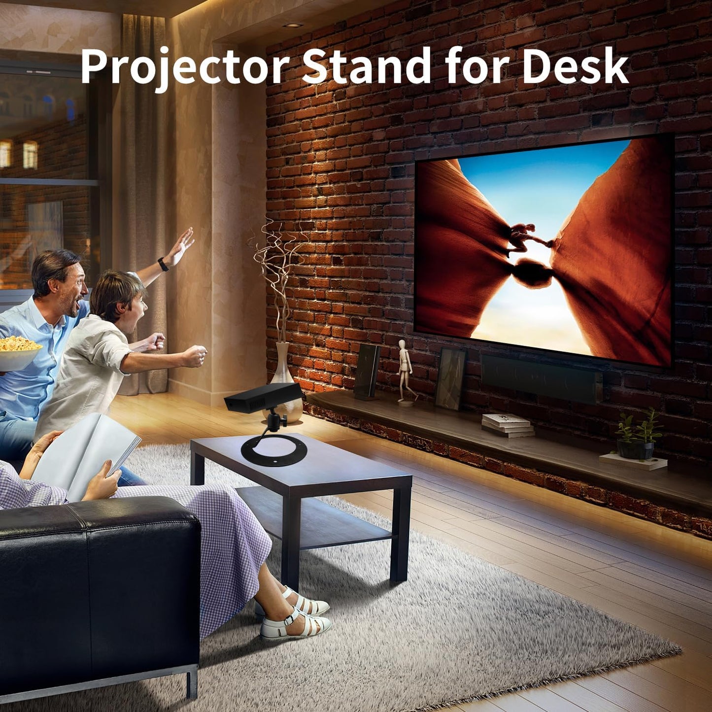 Tonalee 360 1/4" Projector Stand Table Tripod: Ballhead Angle Degree Adjustable with Screw for Most Projectors Webcams