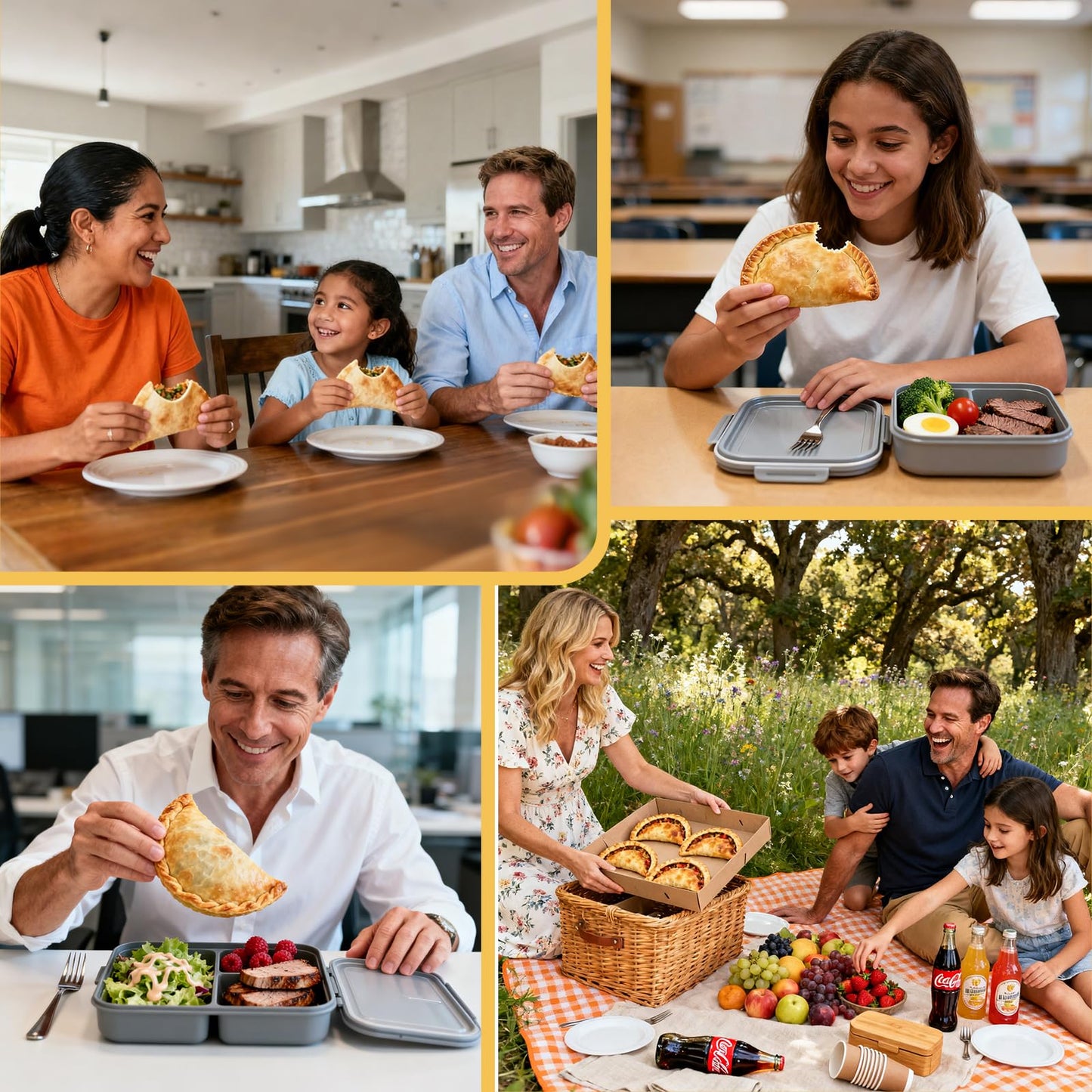 Zenflux 4-in-1 Portable Tortilla Sealer and Crimper - Quesadilla Maker & Empanada Press with 4 Detachable Sizes (4, 6, 8, 10 Inch), Create Sealed Quesadillas, Burritos, Dumplings, Black and Yellow