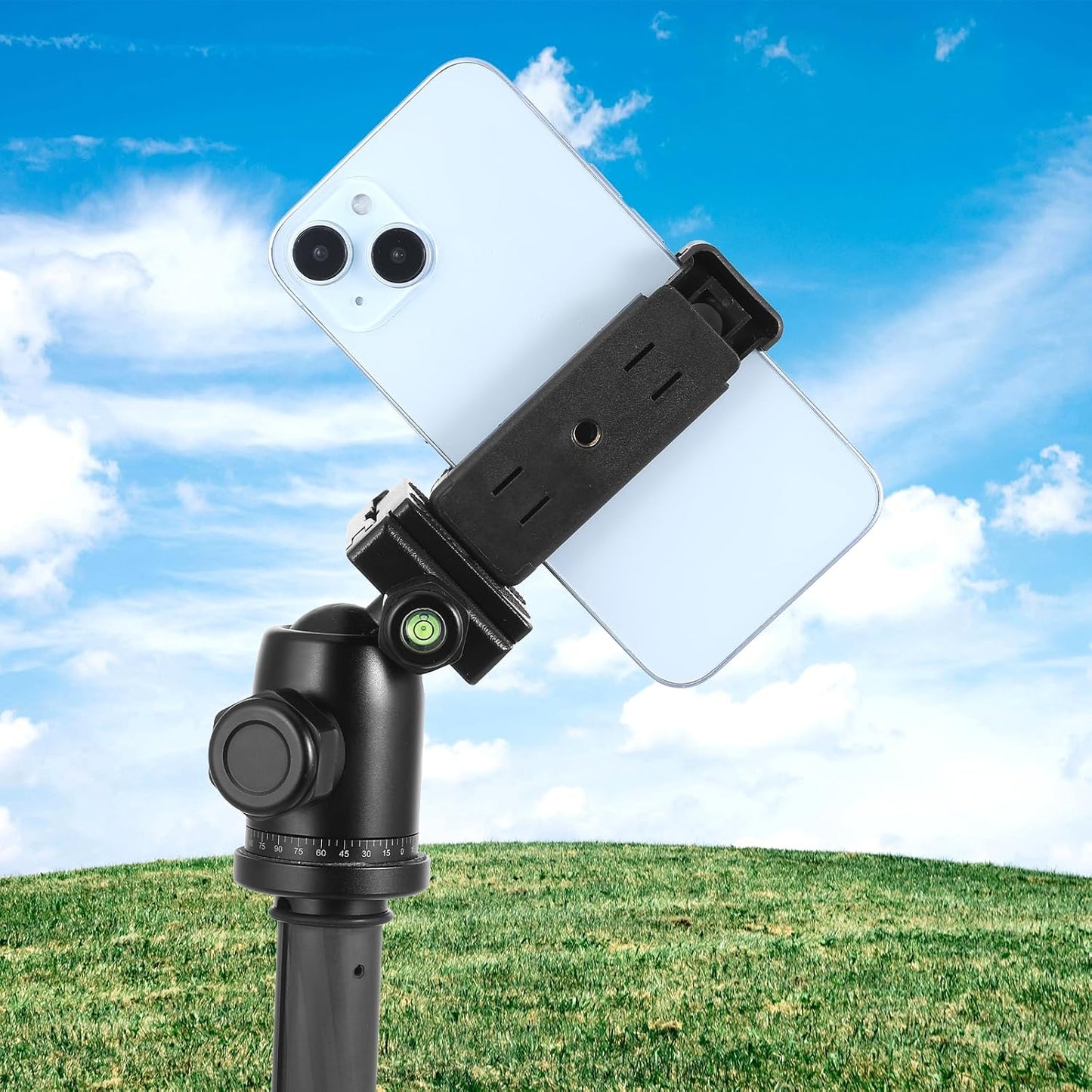 Bruislard 2 Pcs Universal Cell Phone Tripod Mount Adapter Expandable Phone Clip Phone Holder Clip Connector Head